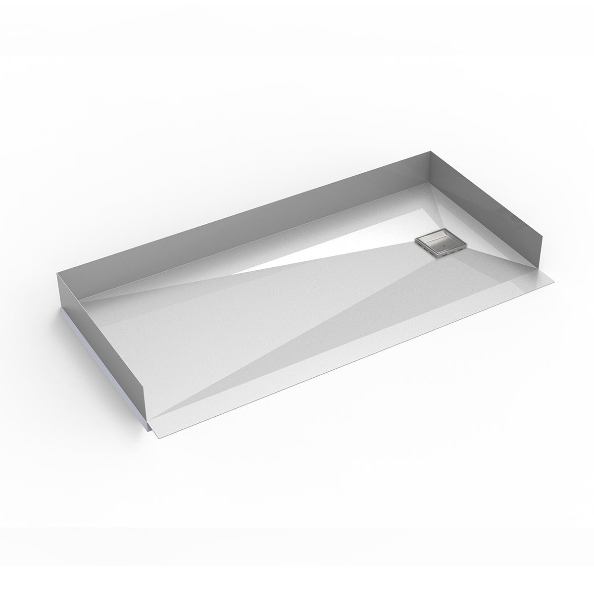 Infinity Drain 30"x 60" Curbless Stainless Steel Shower Base with Tile Insert Right Drain location