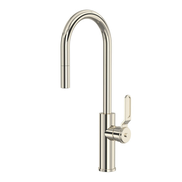 Rohl Myrina Pull-Down Bar/Food Prep Kitchen Faucet with C-Spout