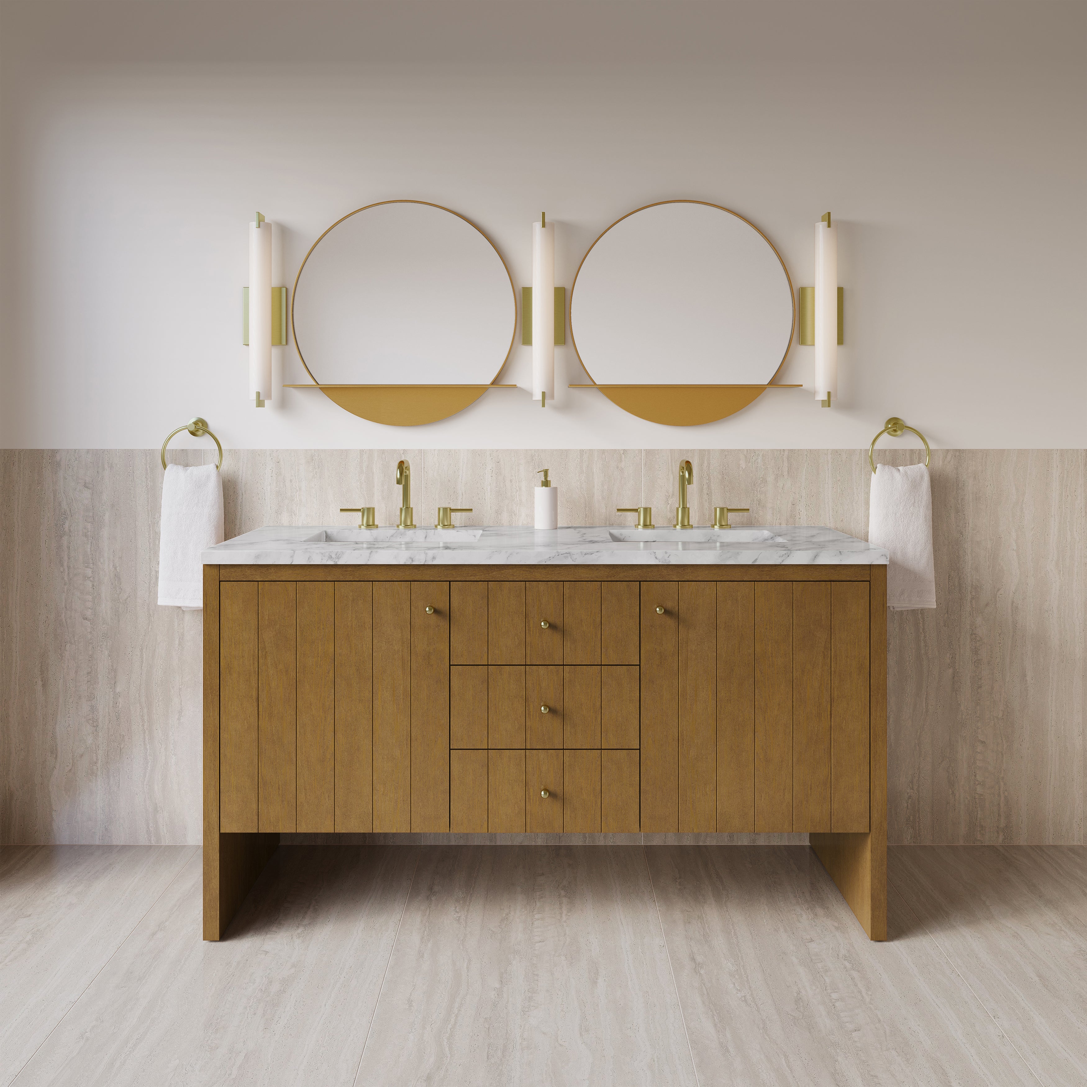 honey oak vanity