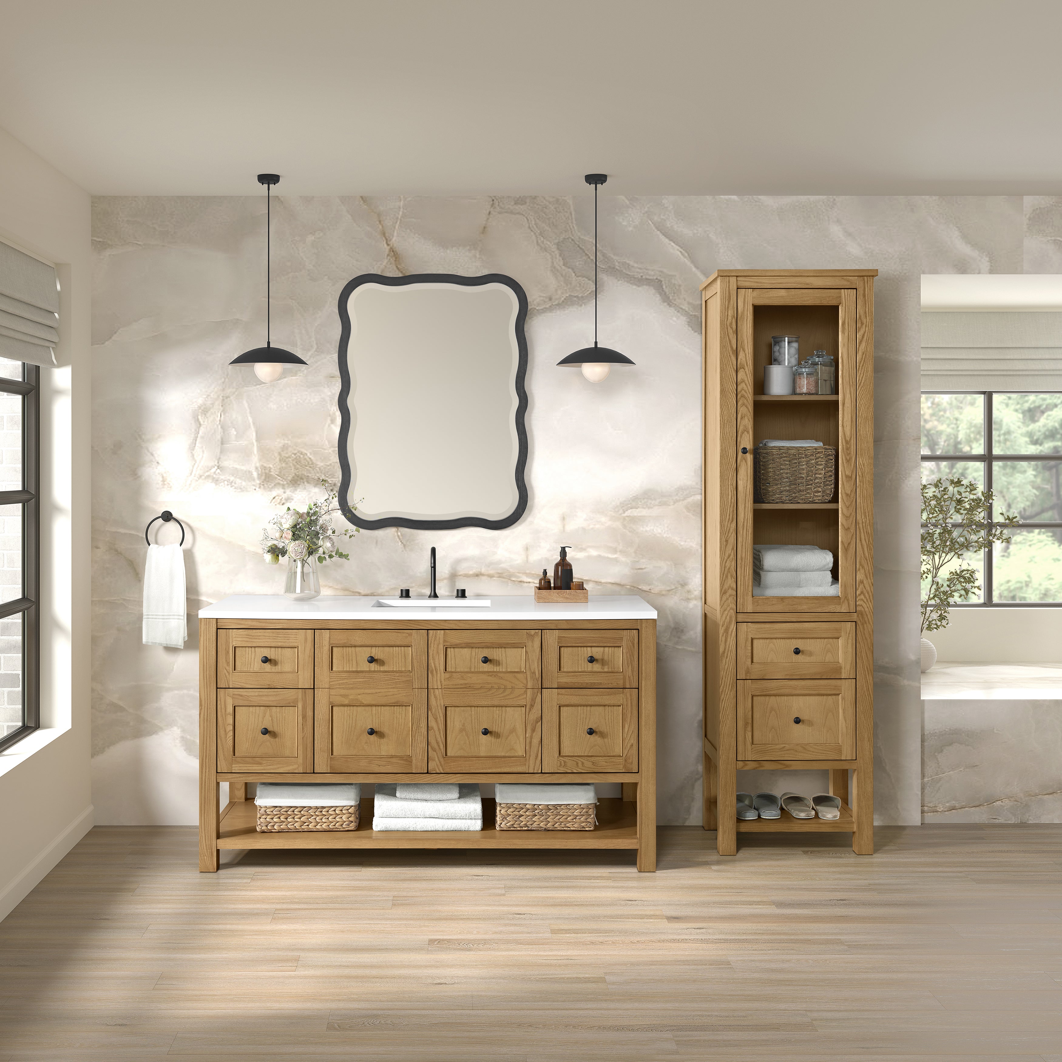 light natural oak linen cabinet