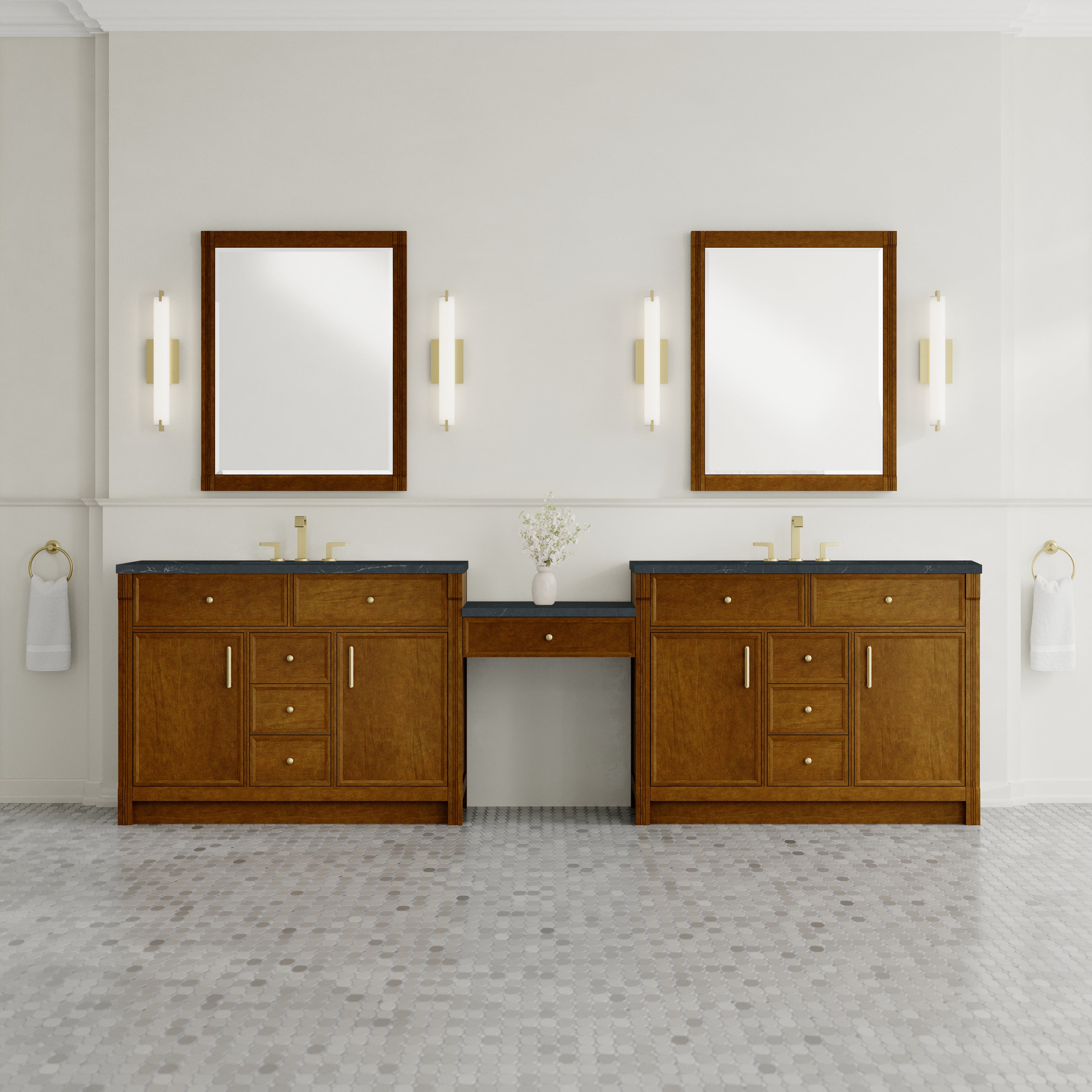 honey oak vanity