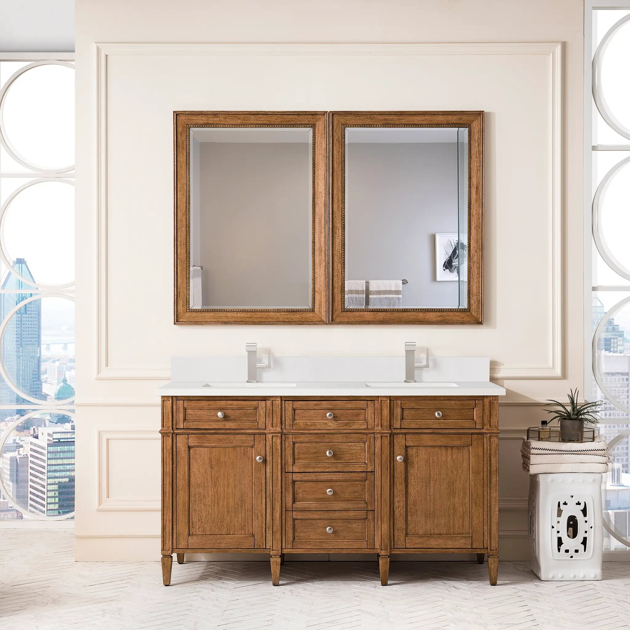 saddle brown vanity