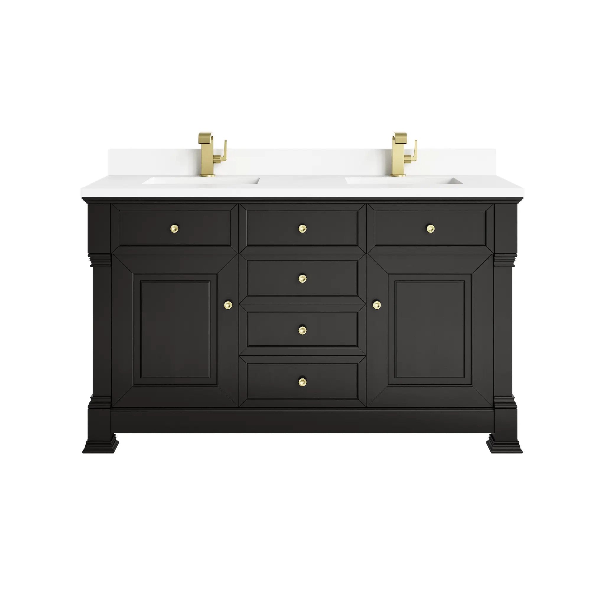 James Martin Brookfield 60" Double Vanity Set - Black Onyx by James Martin Vanities