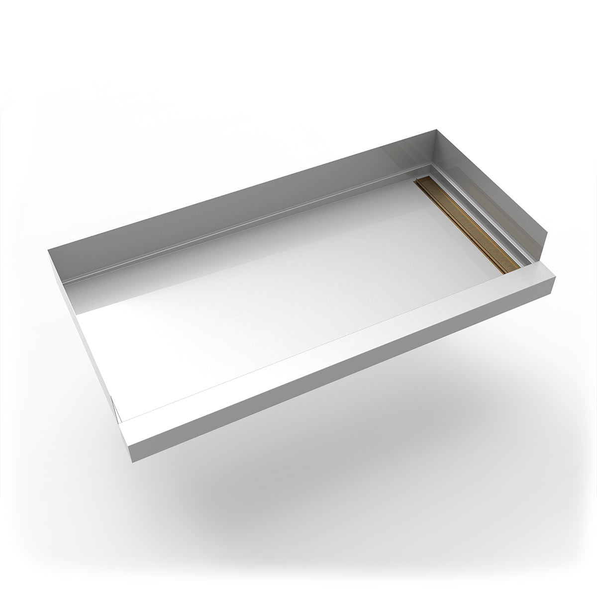 Infinity Drain 30"x 60" Stainless Steel Shower Base with Right Wall Tile Insert Linear Drain location
