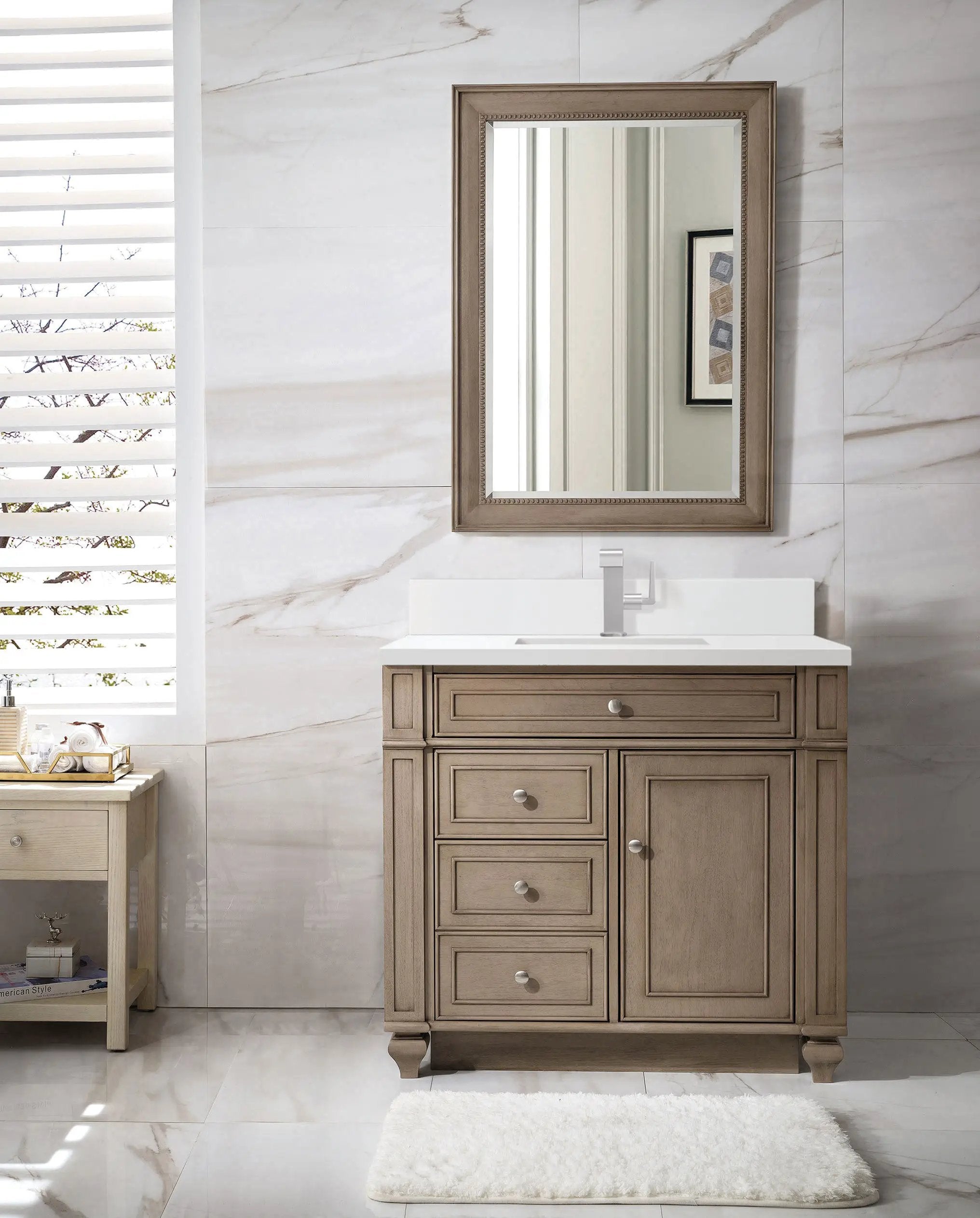 whitewashed walnut vanity