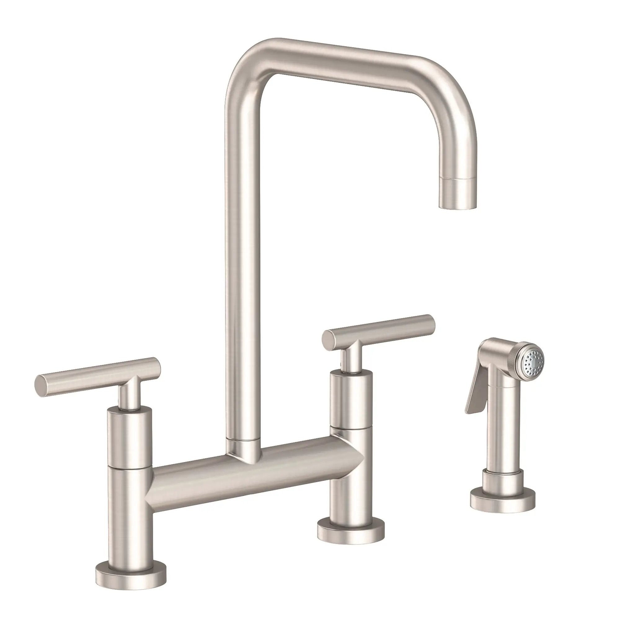 Newport Brass East Square Kitchen Bridge Faucet with Side Spray by Newport Brass
