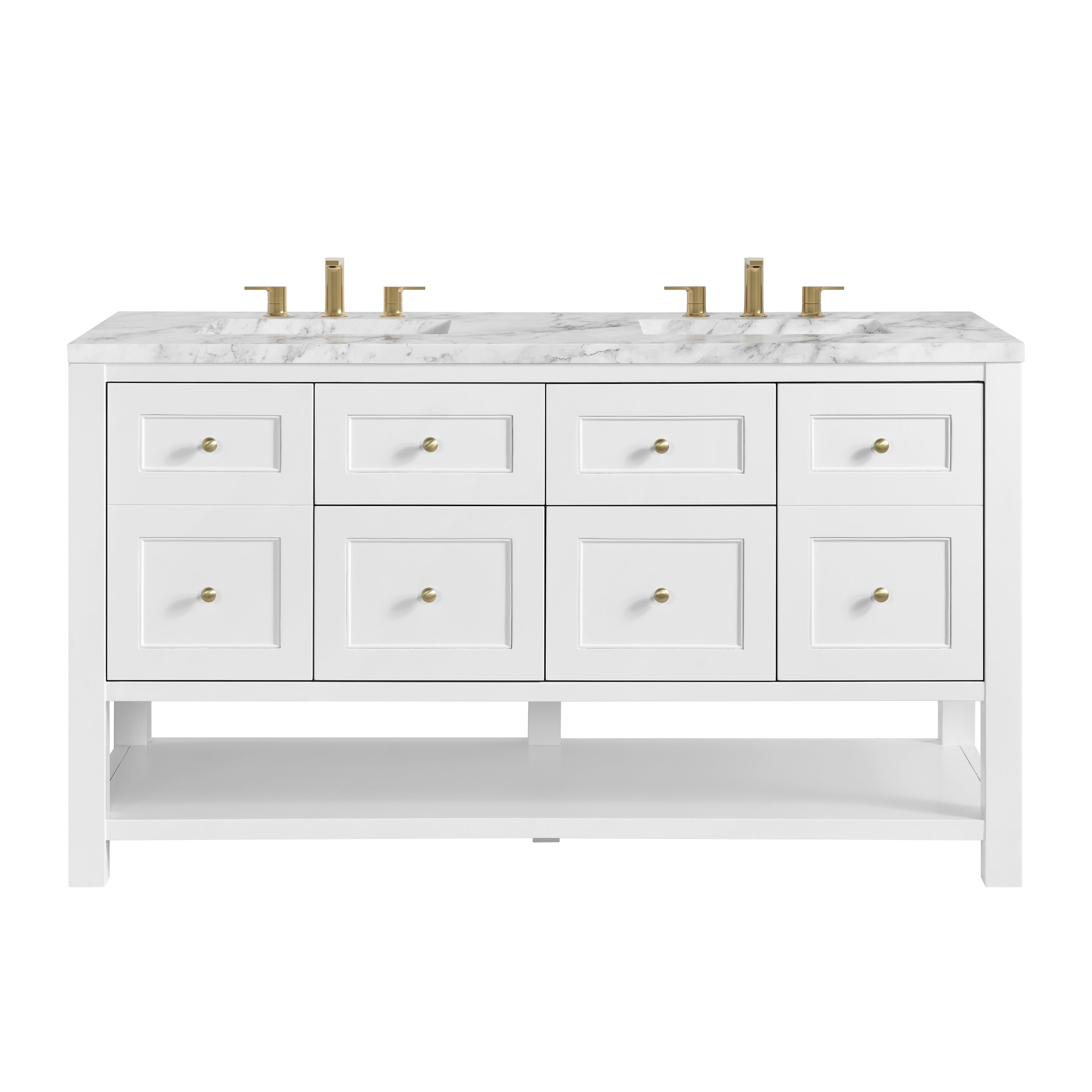 James Martin Vanities Breckenridge 60" Double Vanity - Bright White
