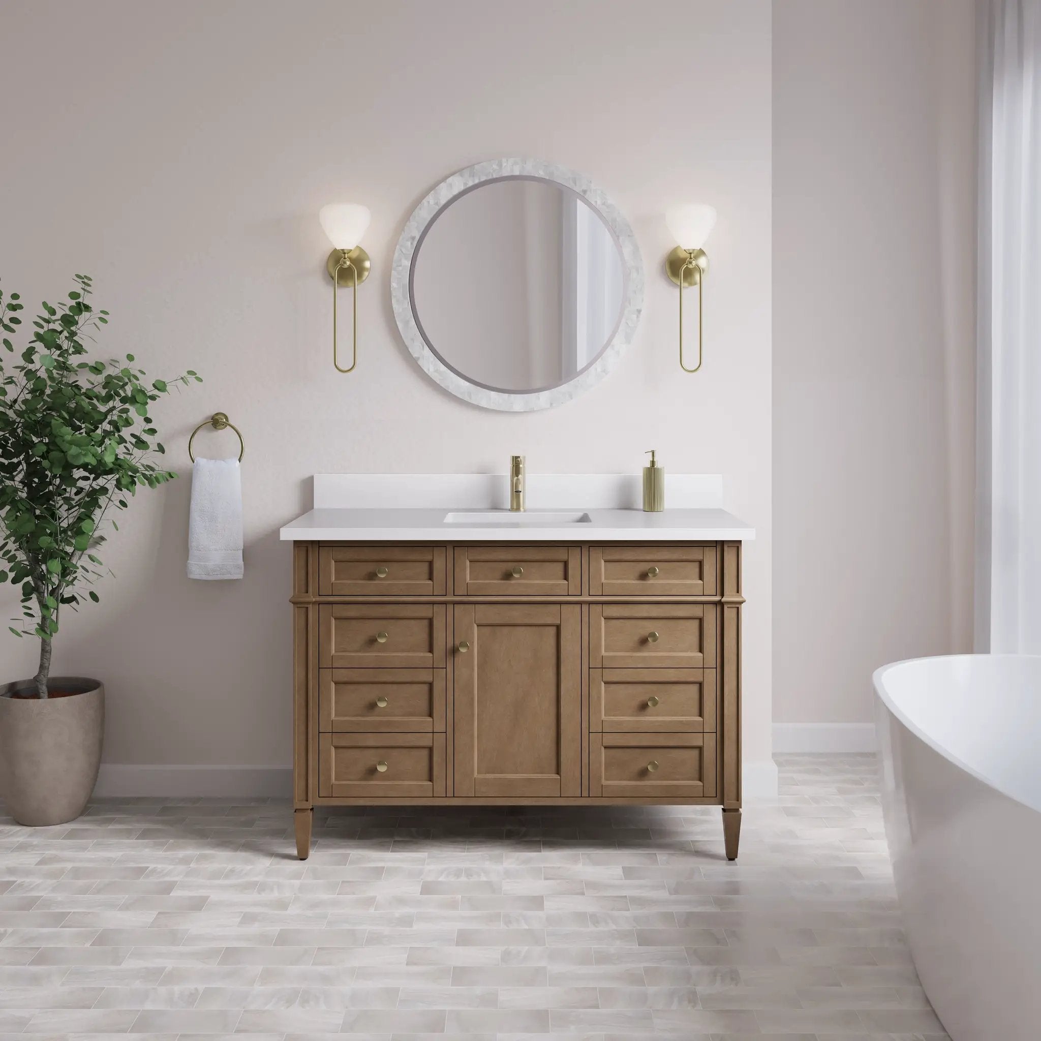pecan vanity