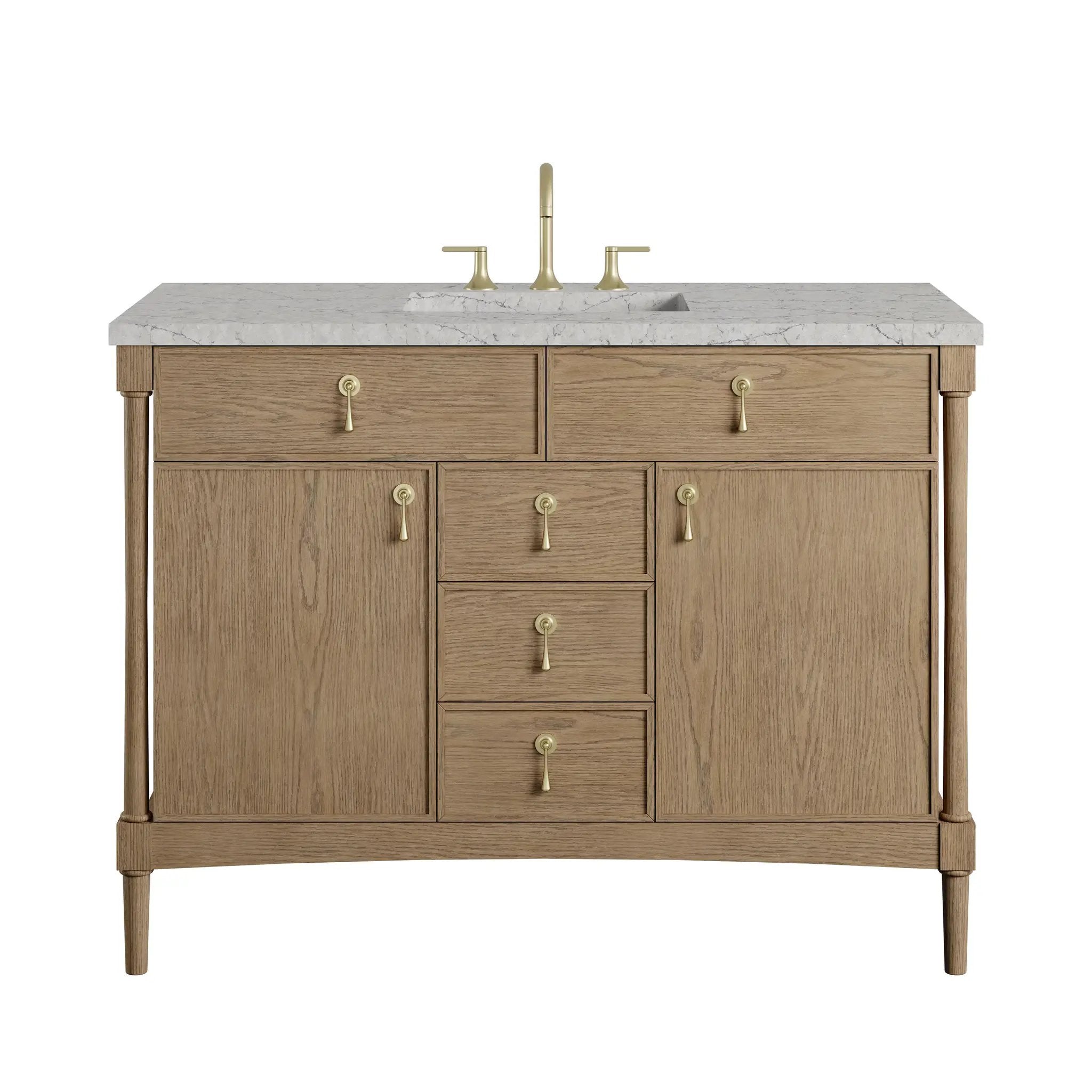 James Martin Kinnsden 48" Single Vanity Set - Weathered Oak by James Martin Vanities