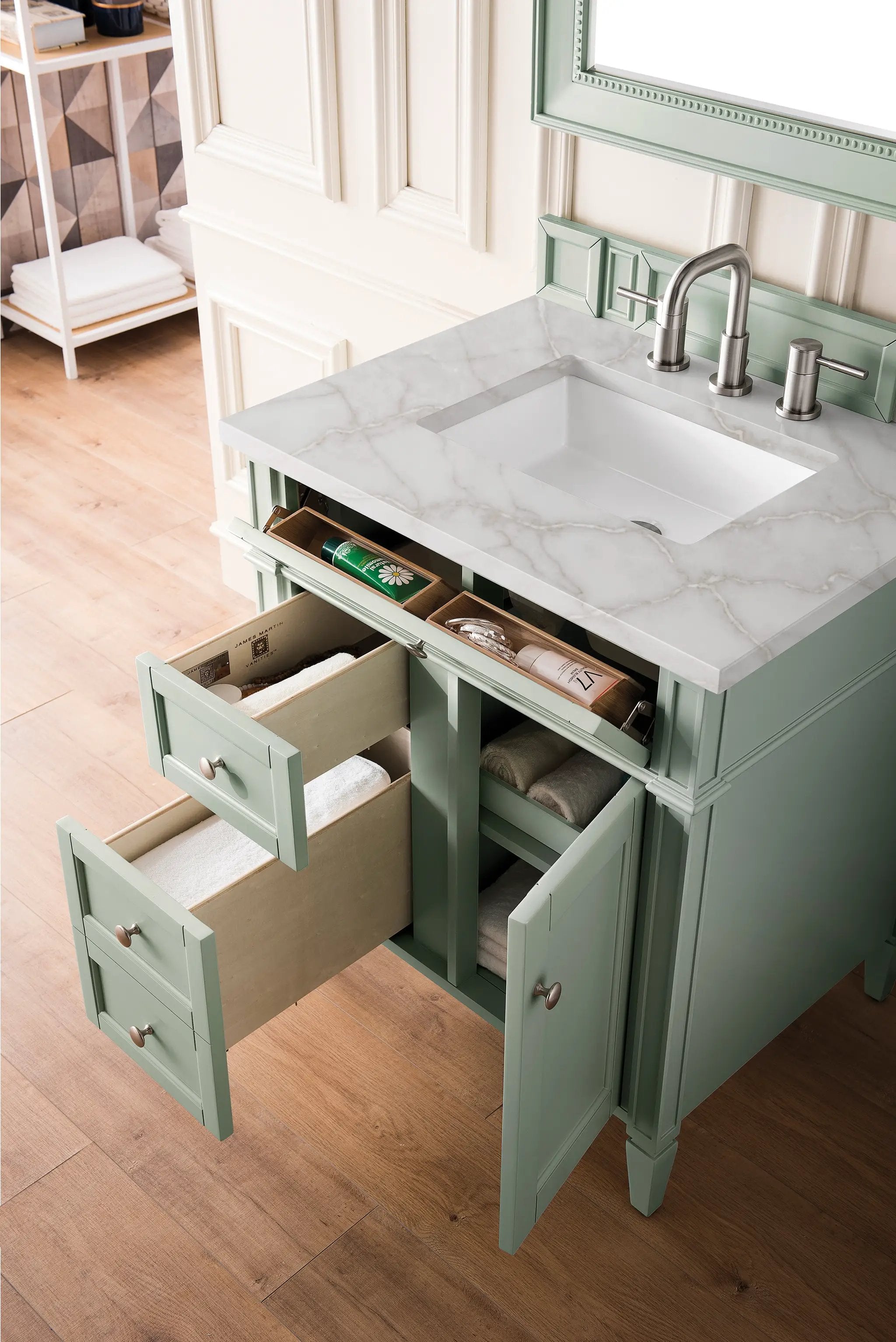 sage green vanity