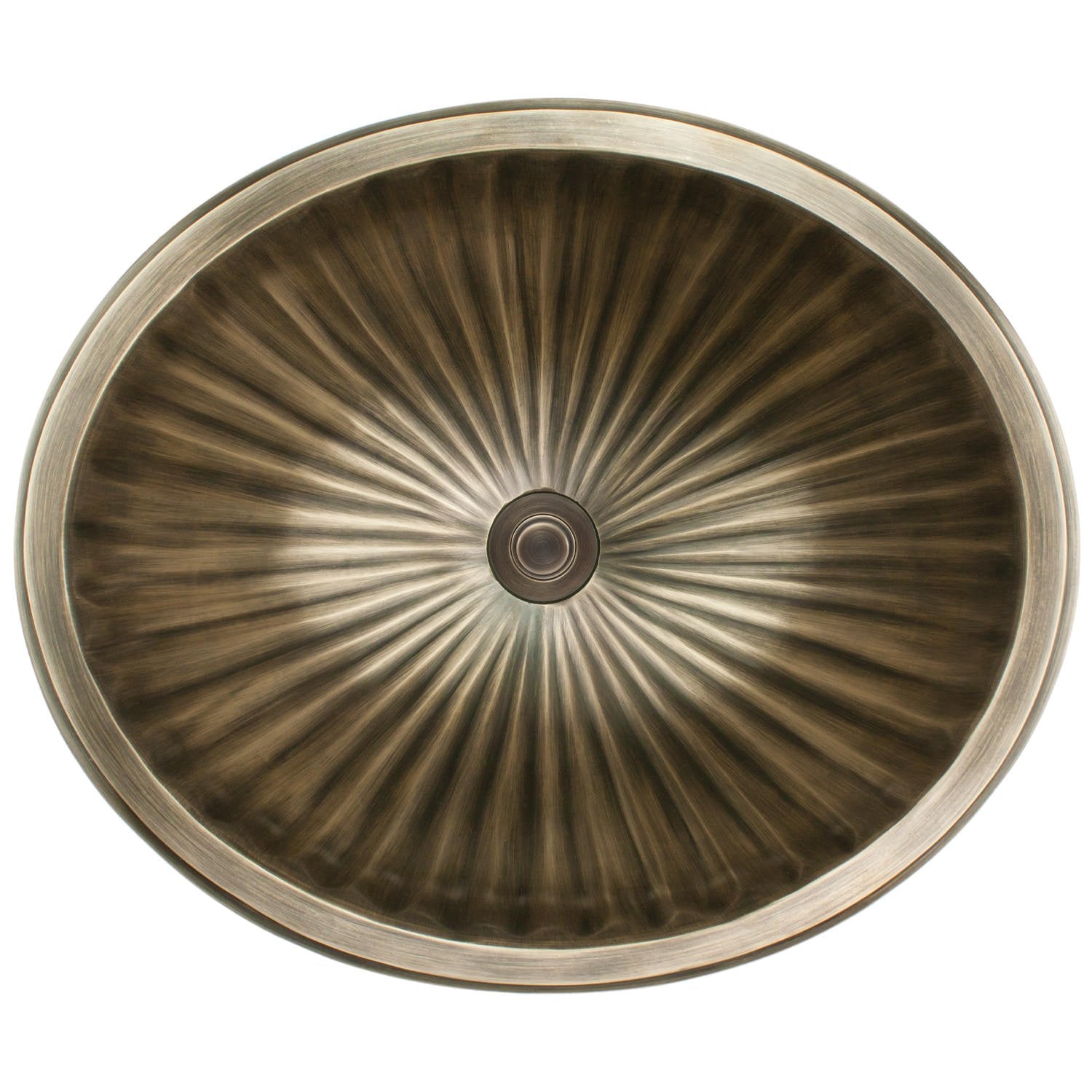 Linkasink Bronze oval Fluted Drop-In or Undermount Sink 18"