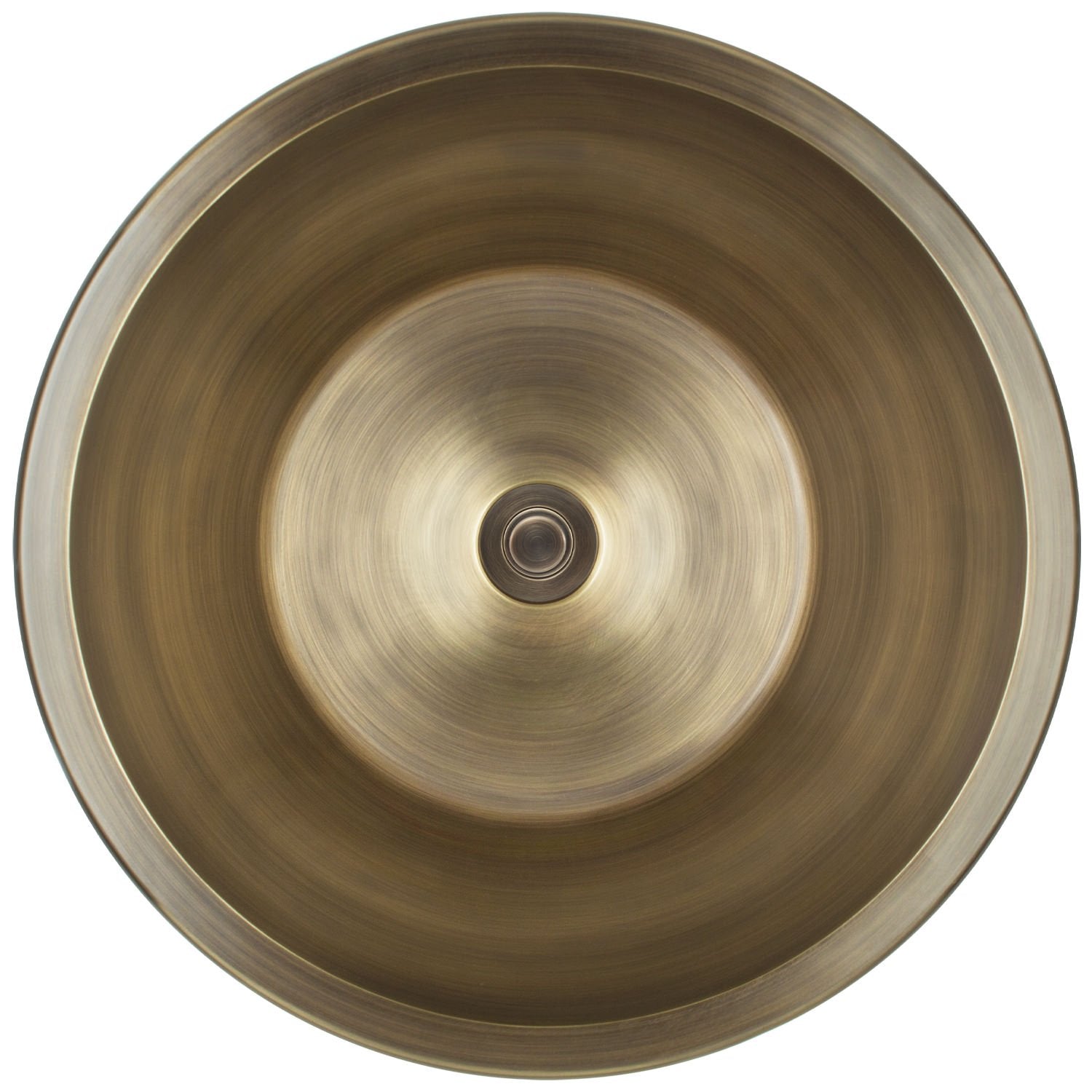 Linkasink Bronze Round Flat Bottom Smooth Drop-In or Undermount Sink 17"