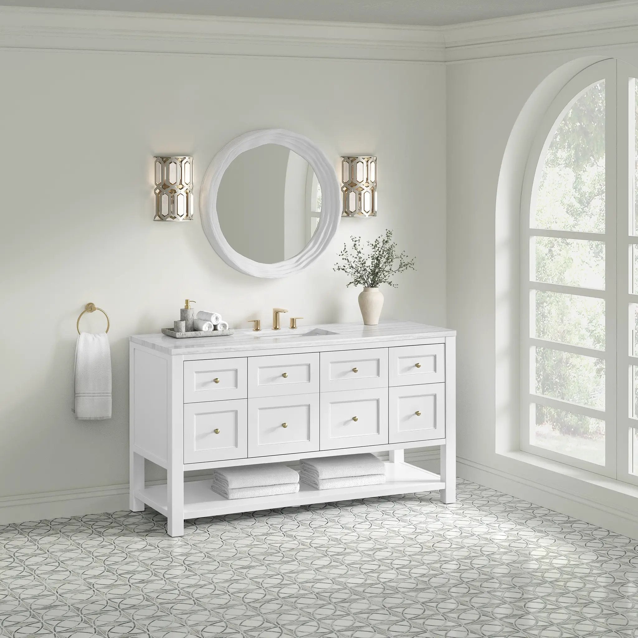 bright white vanity