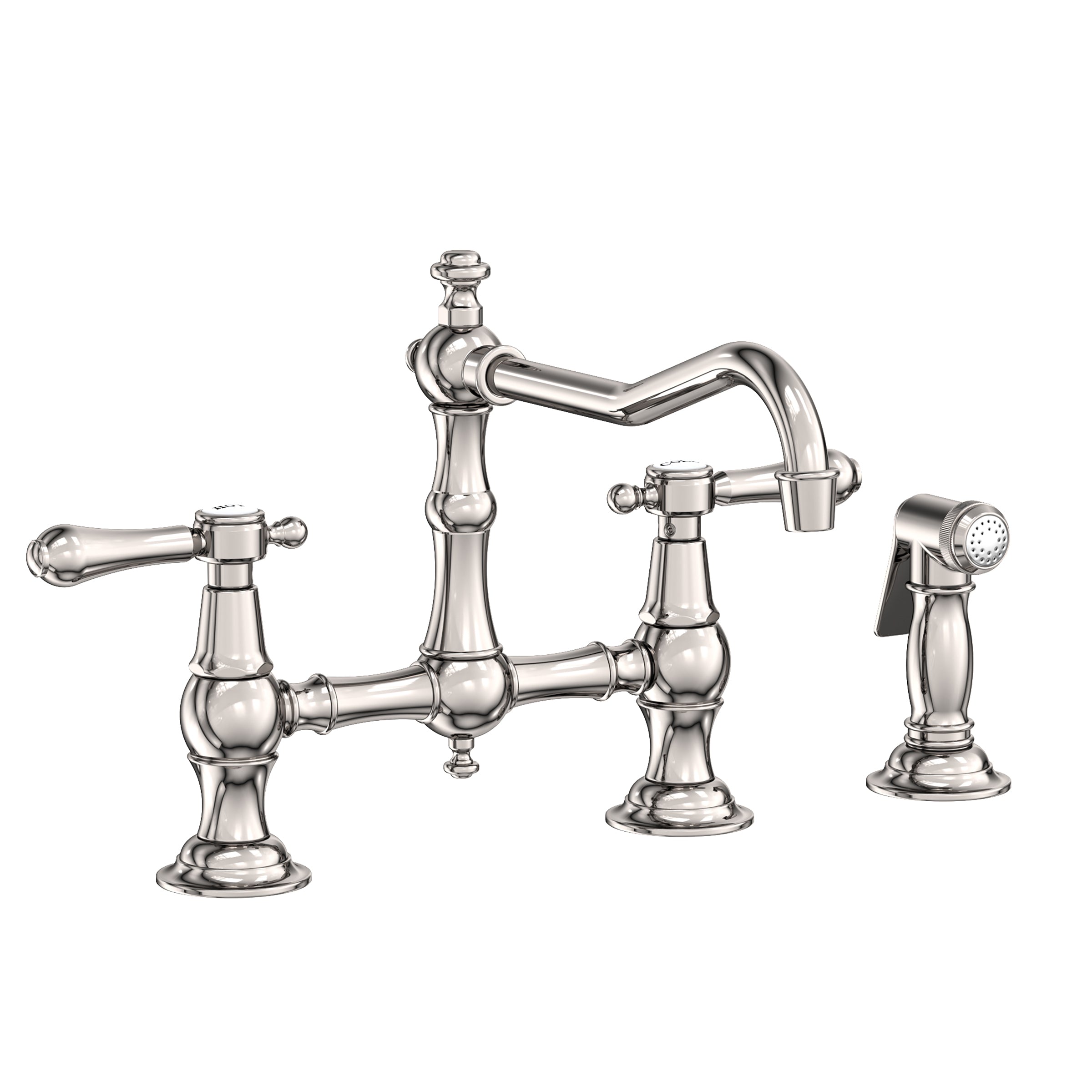 Newport Brass Chesterfield Kitchen Bridge Faucet with Side Spray