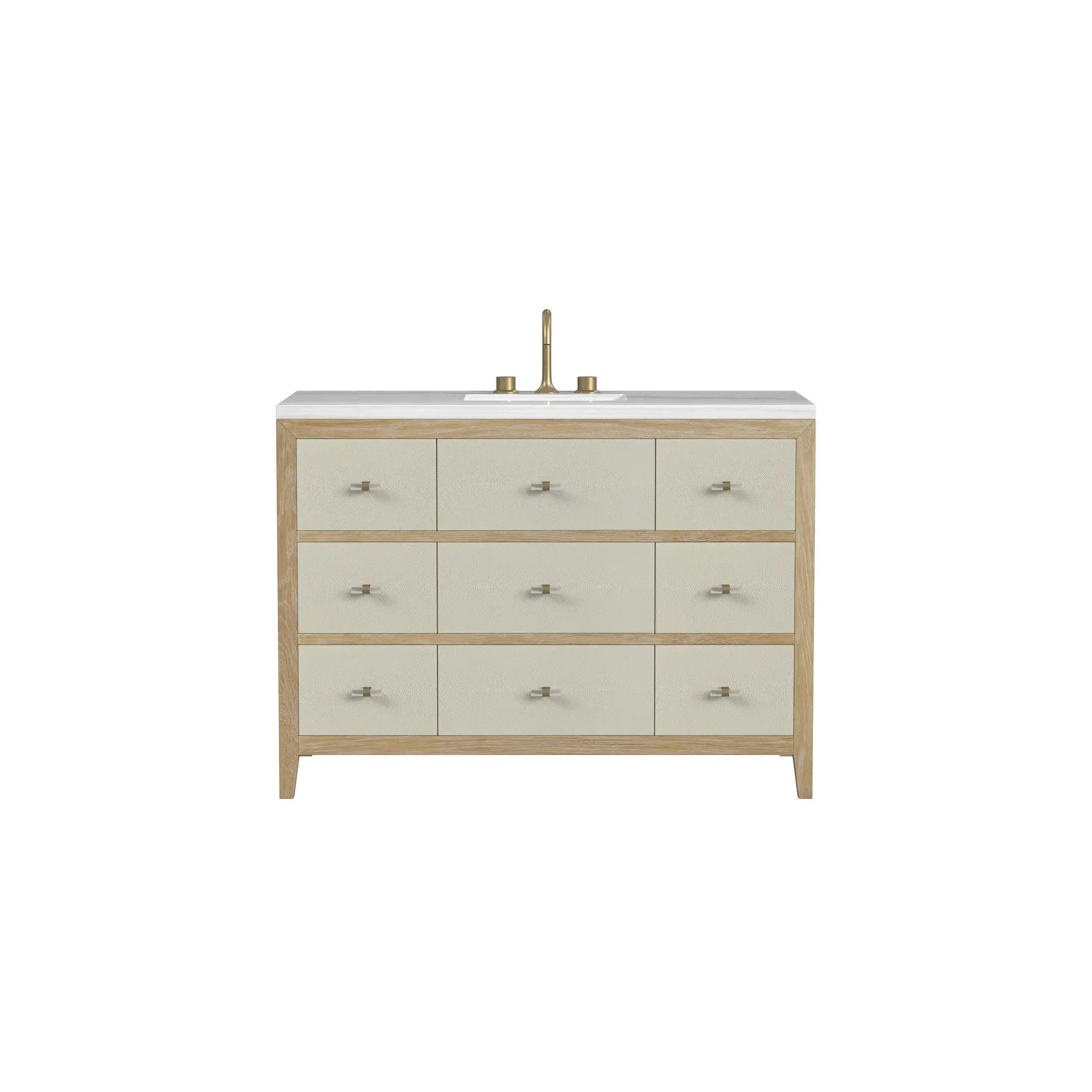 James Martin Celeste 48" Single Vanity Set - Sunwashed Oak with Embossed Shagreen by James Martin Vanities