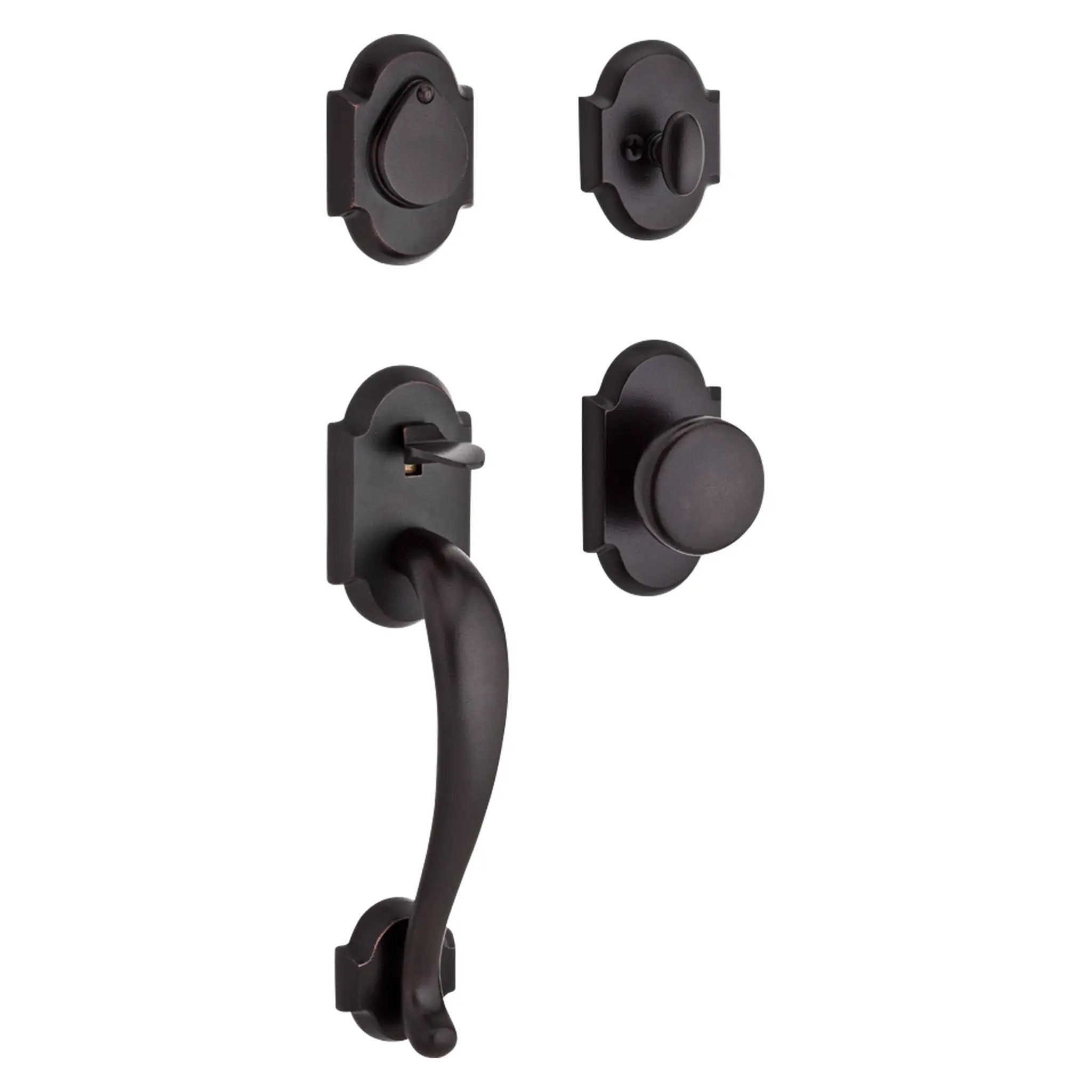 dark bronze door handle and knob