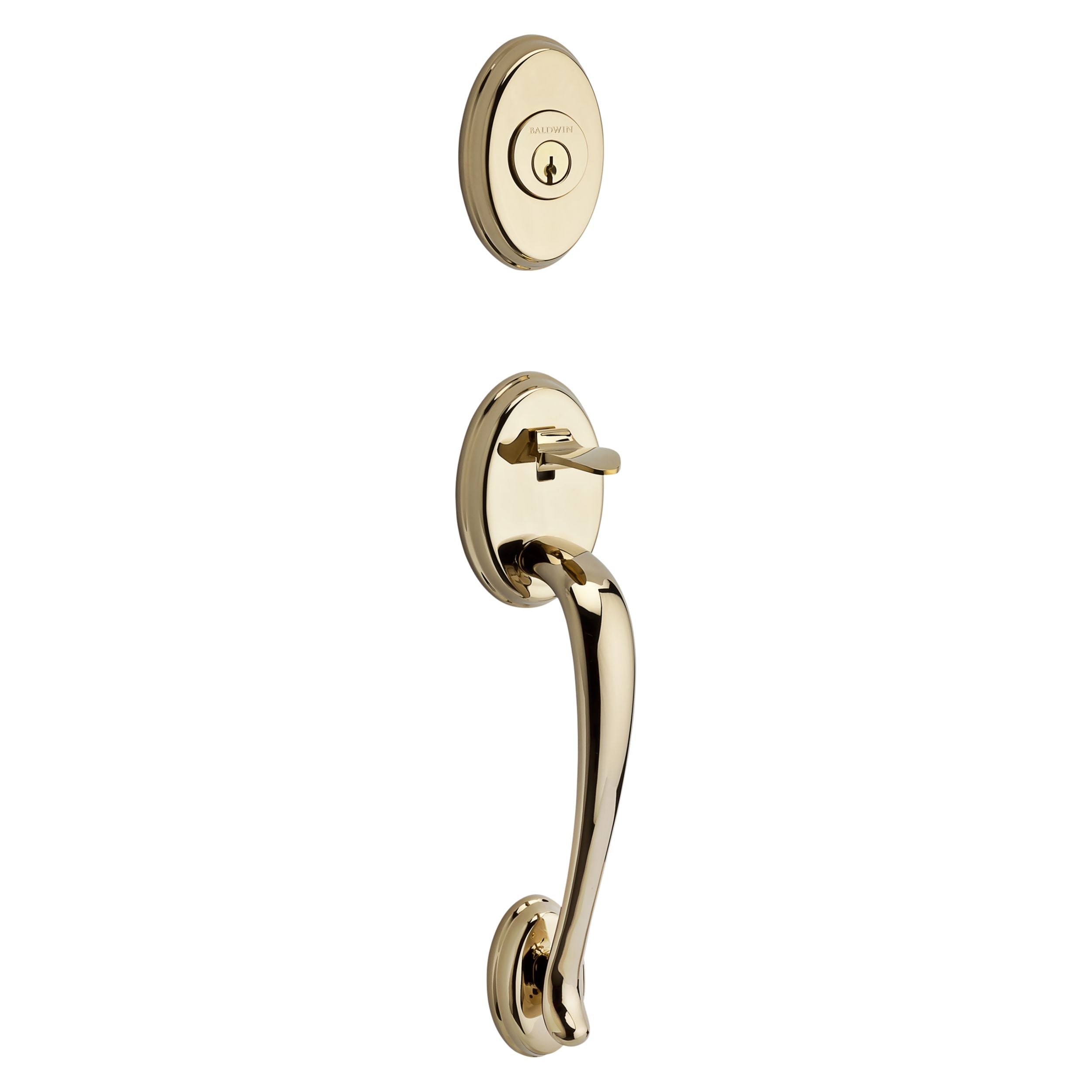 polished brass door handle