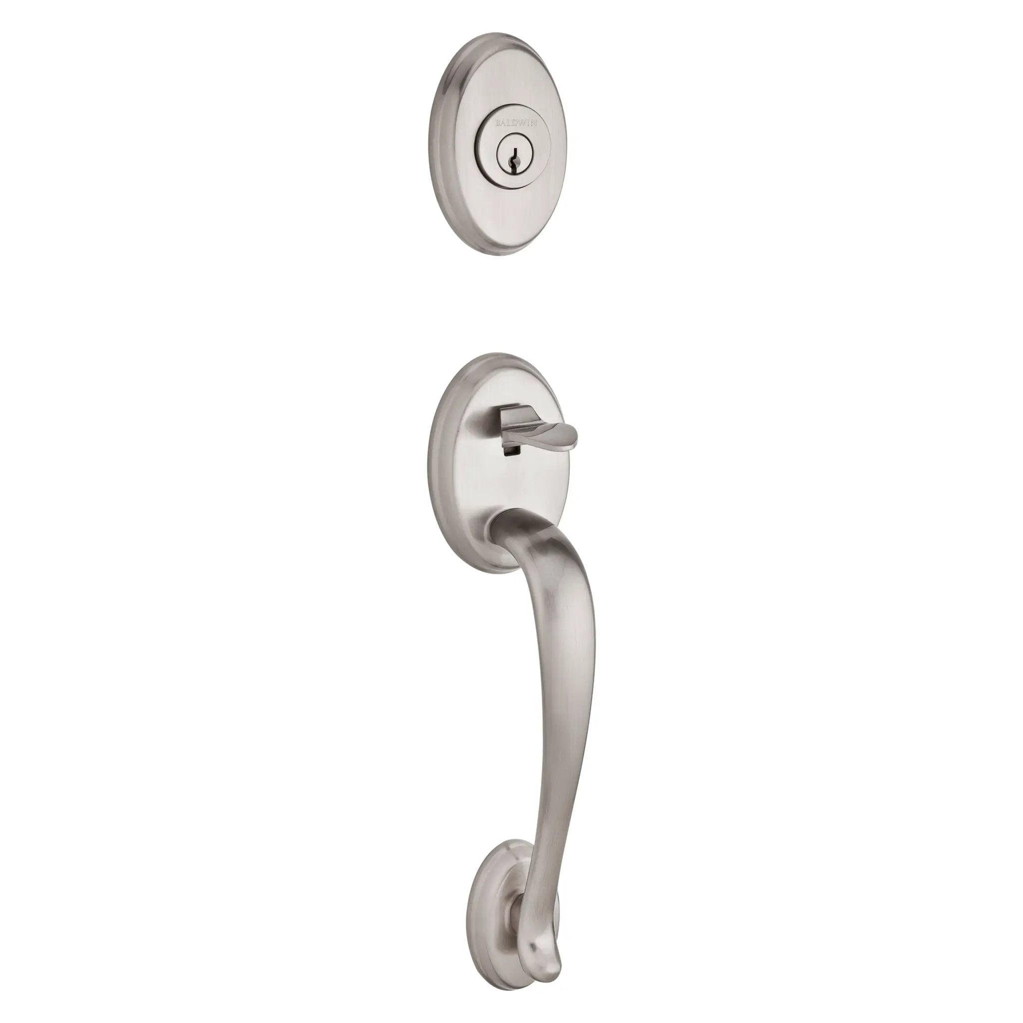 satin nickel door handle and lever