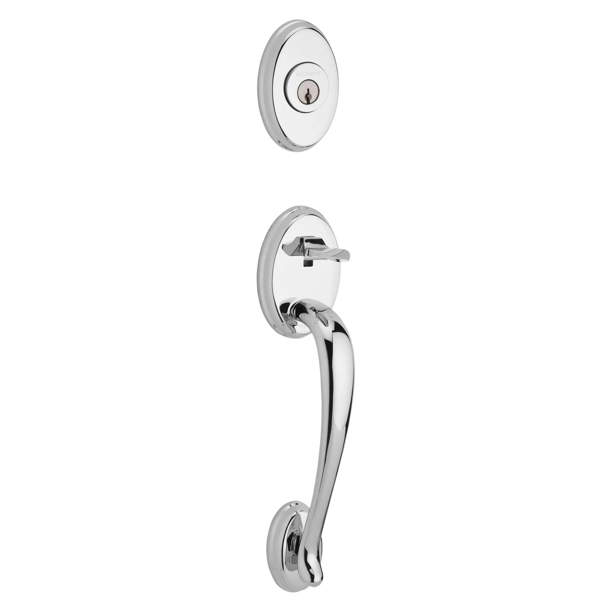 Baldwin Reserve Columbus Handleset x Round Knob with Arch Interior by Baldwin