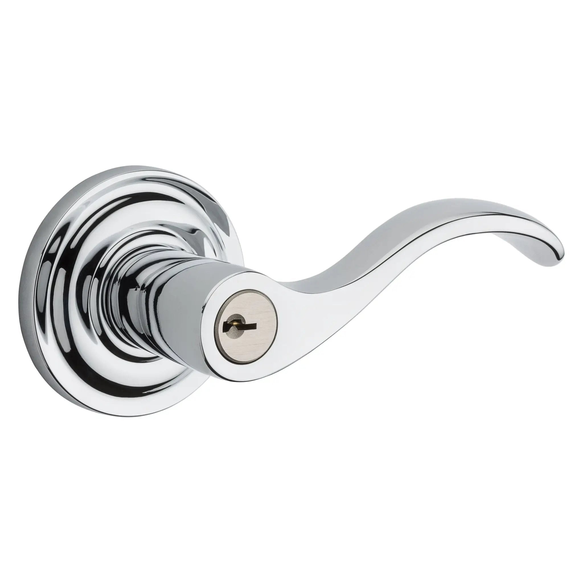 Baldwin Reserve Curve Lever and Traditional Round Rose by Baldwin