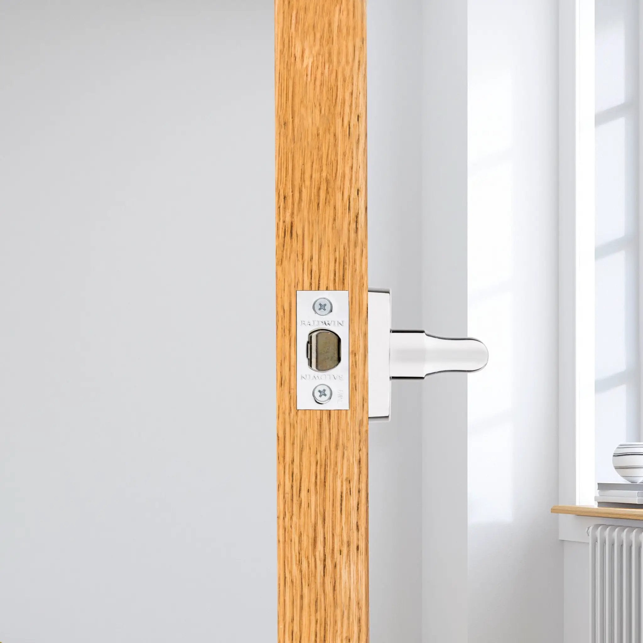 polished chrome door lever