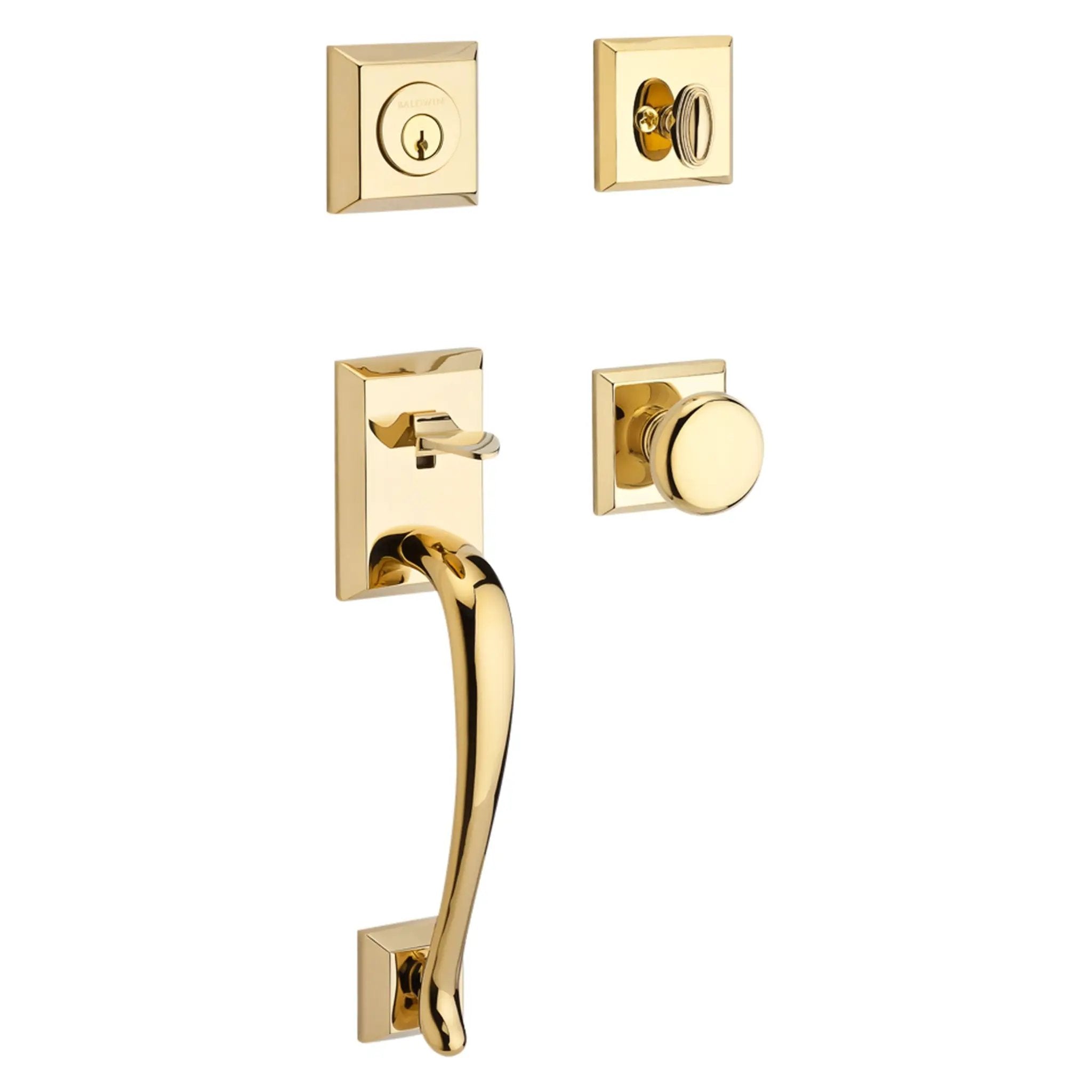 Baldwin Reserve Napa Handleset x Round Knob with Square Interior by Baldwin