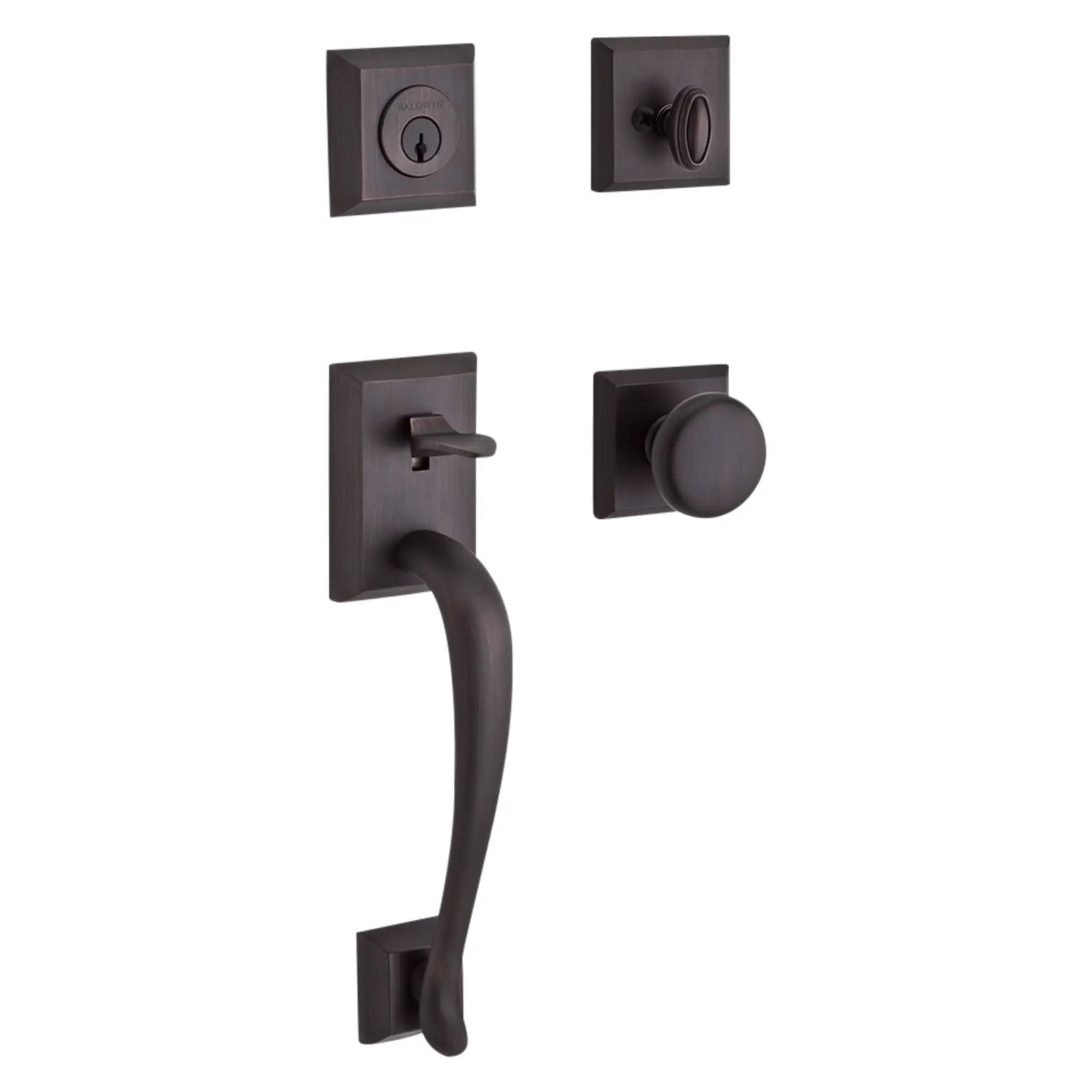 Baldwin Reserve Napa Handleset x Round Knob with Square Interior by Baldwin