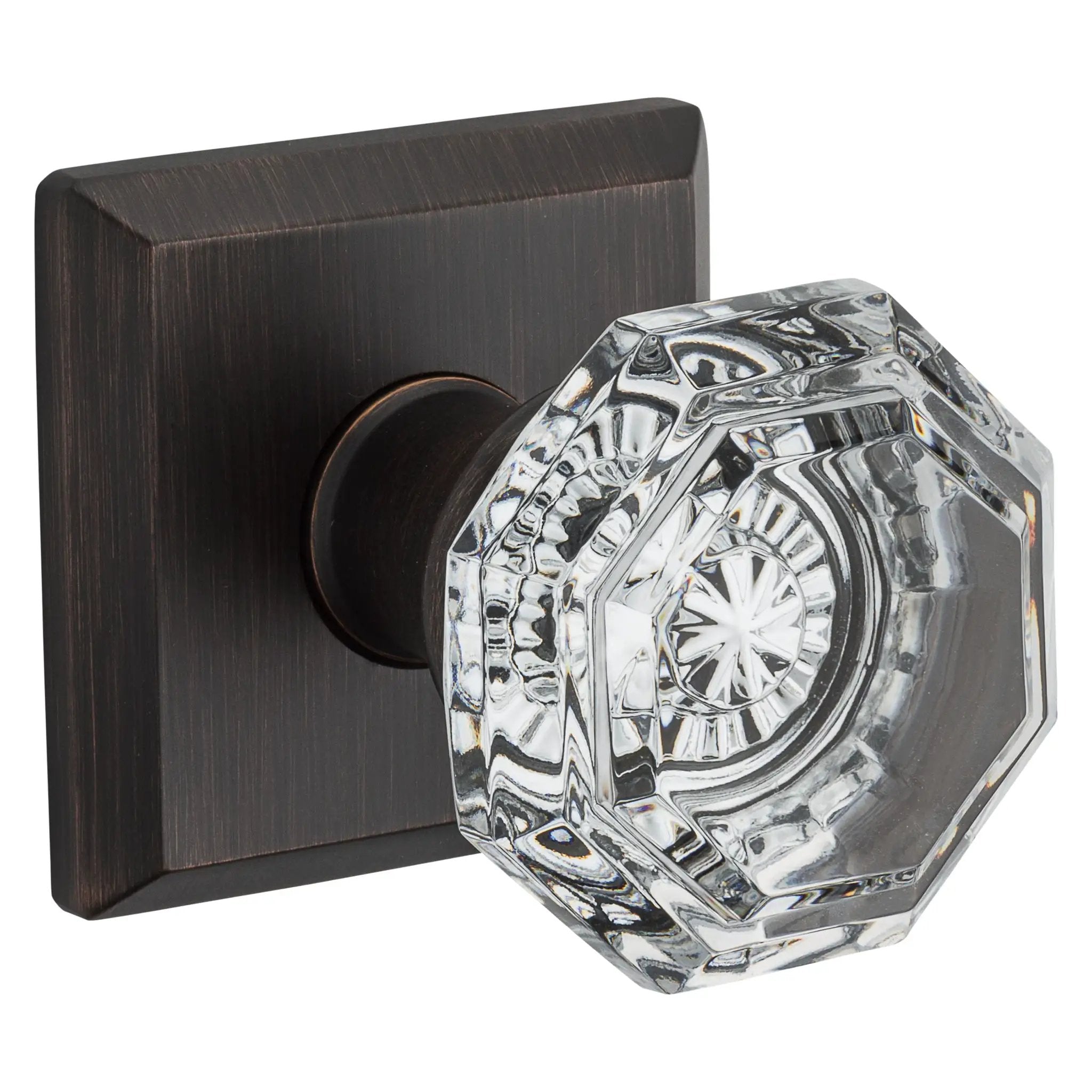 Baldwin Reserve Crystal Knob and Traditional Square Rose by Baldwin