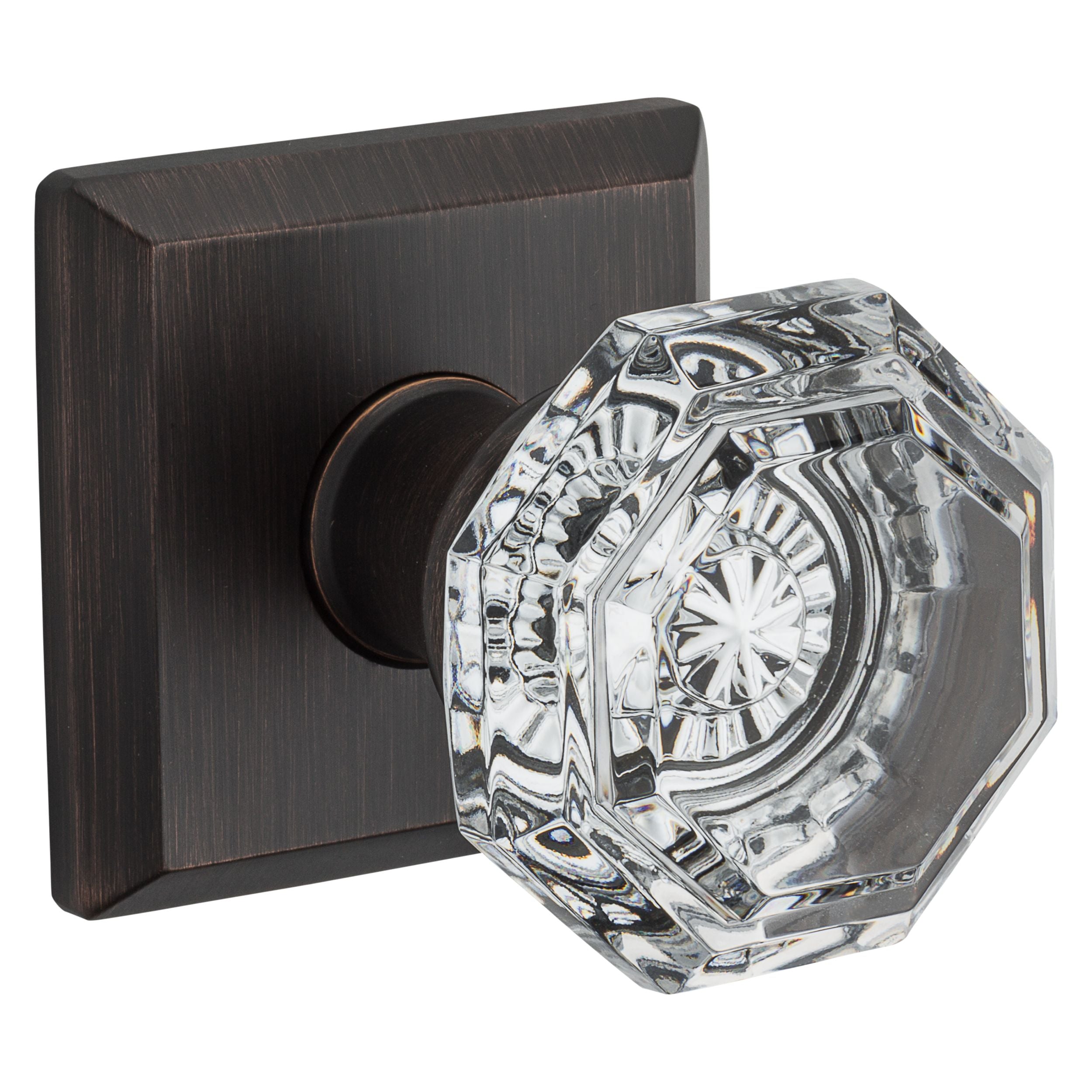 Baldwin Reserve Crystal Knob and Traditional Square Rose