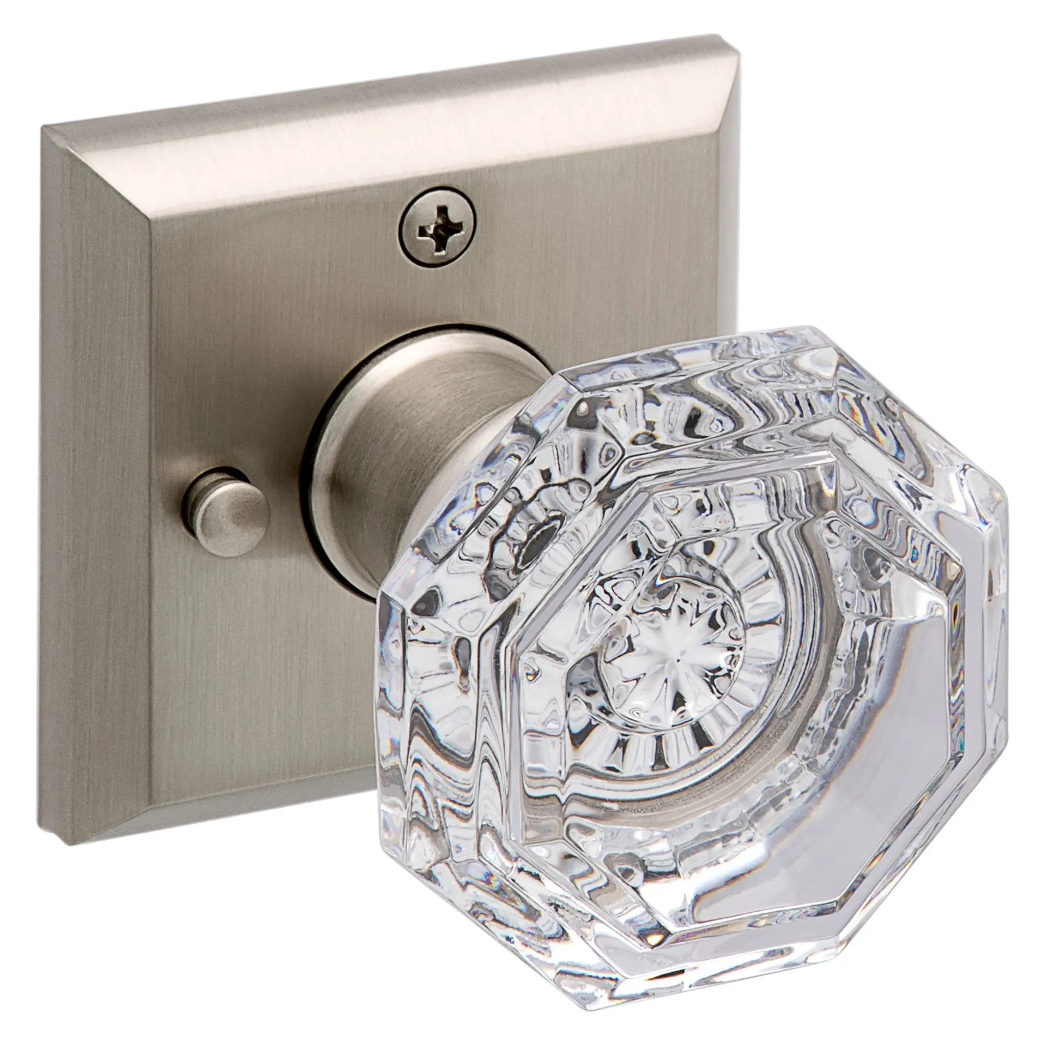 Baldwin Reserve Crystal Knob and Traditional Square Rose by Baldwin