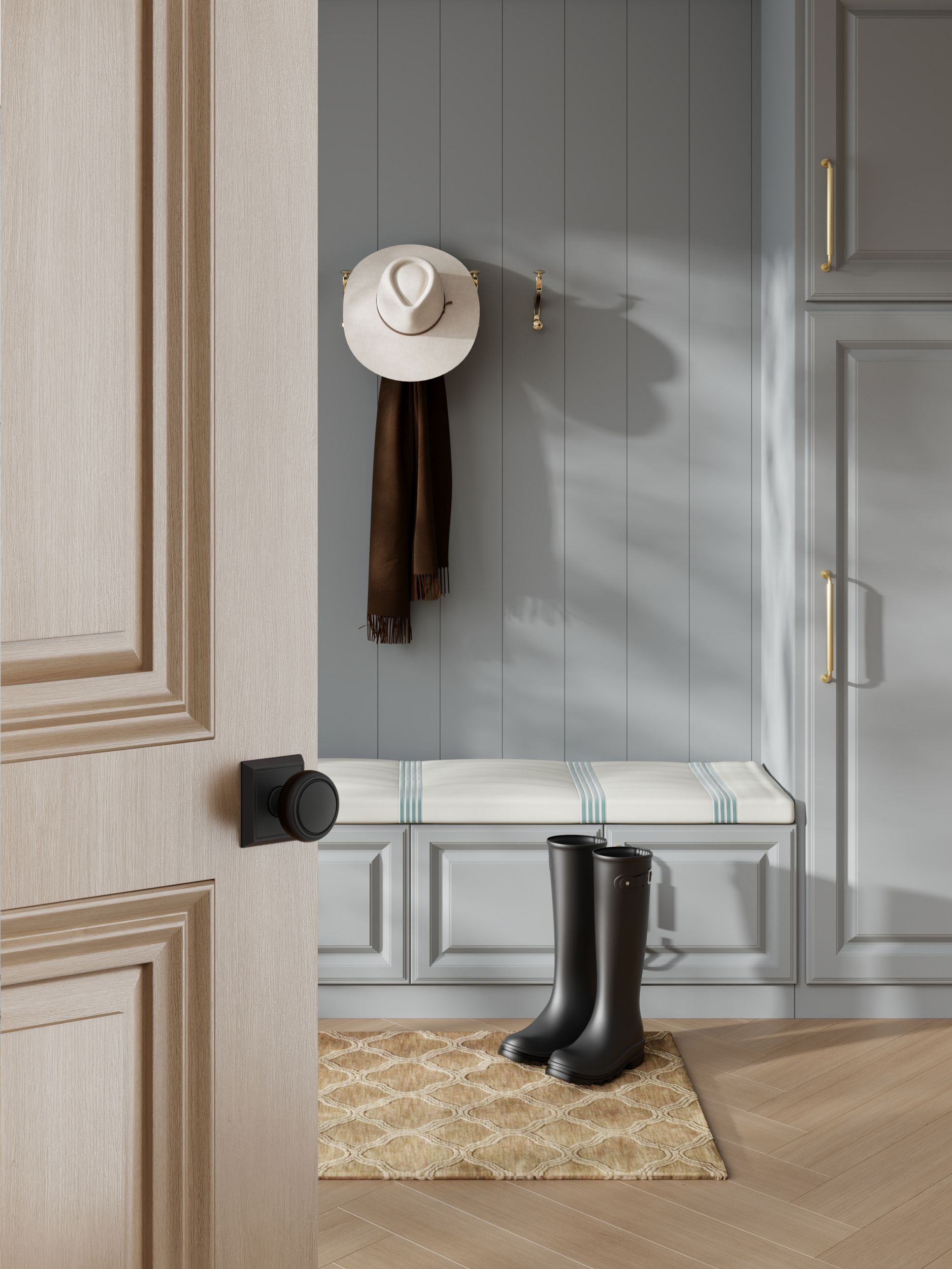 satin black door knob