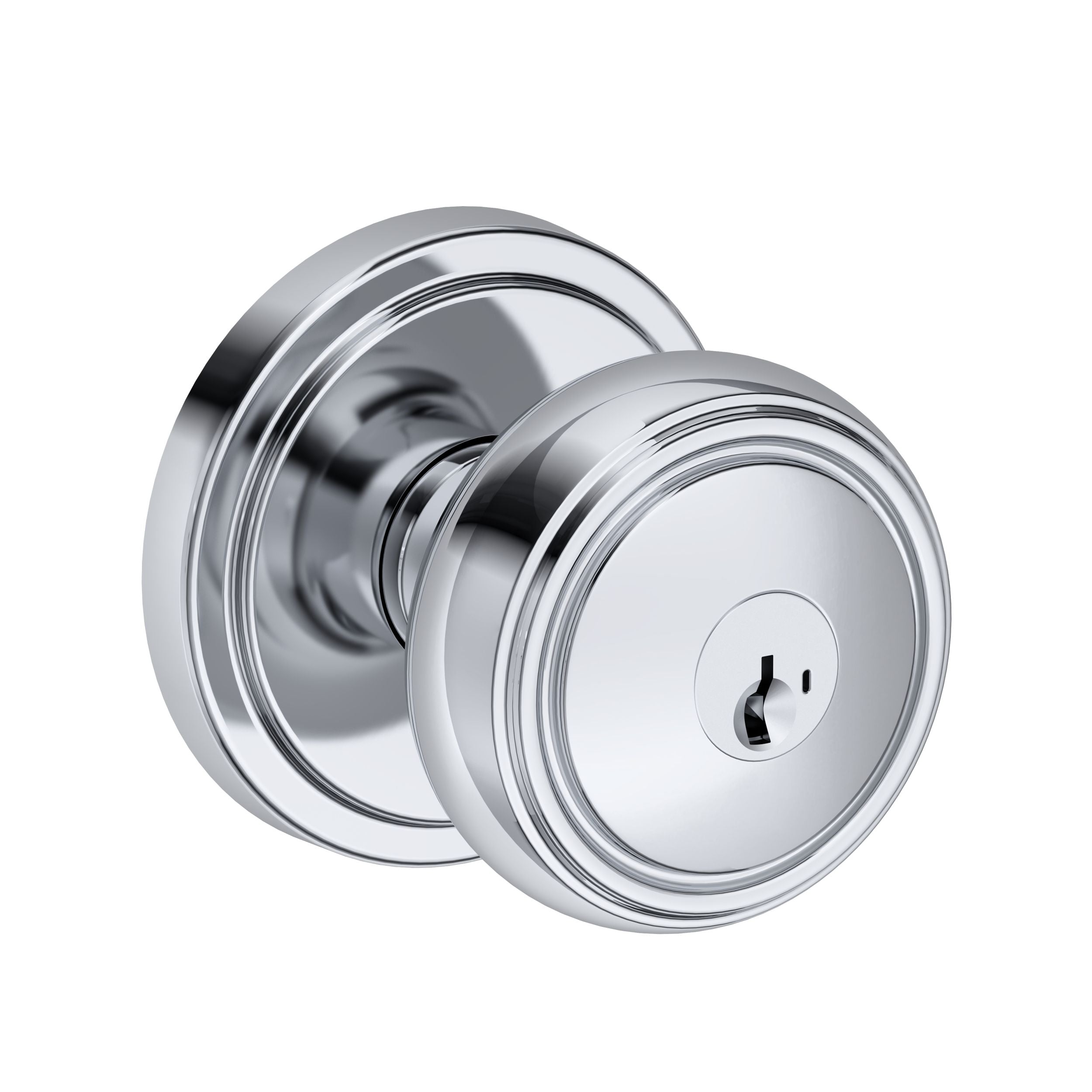 polished chrome door knob
