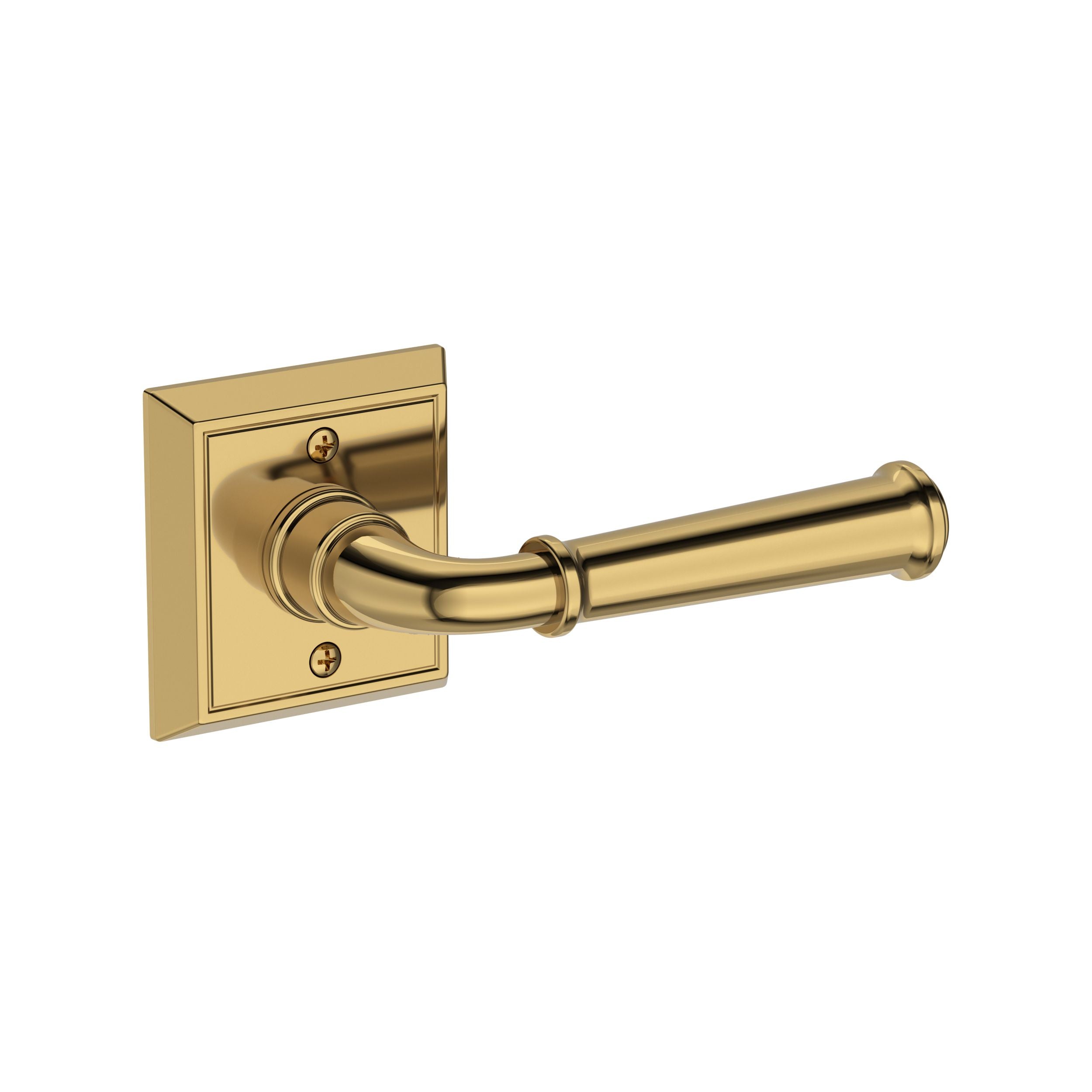 polished brass door lever