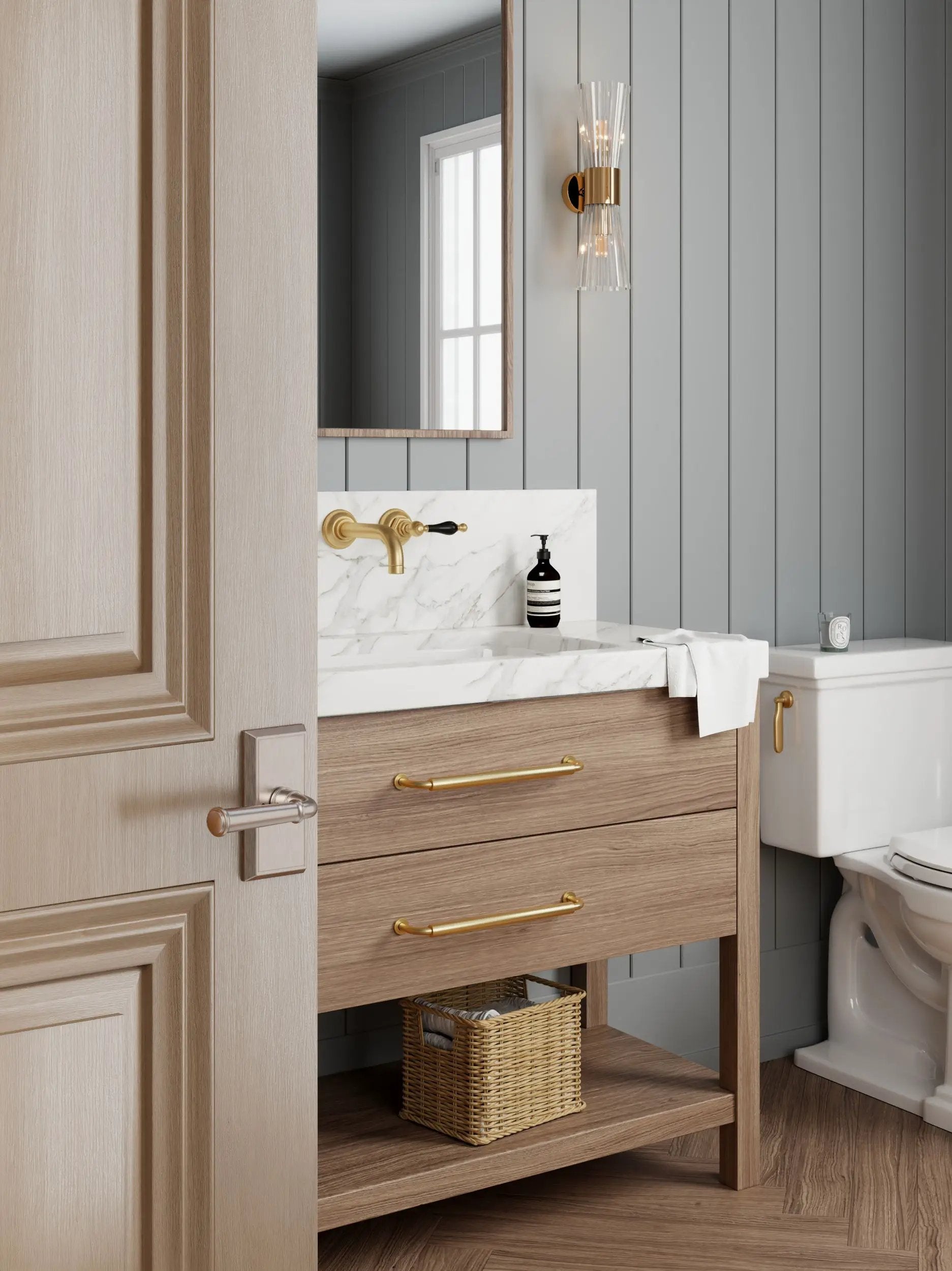satin nickel door lever