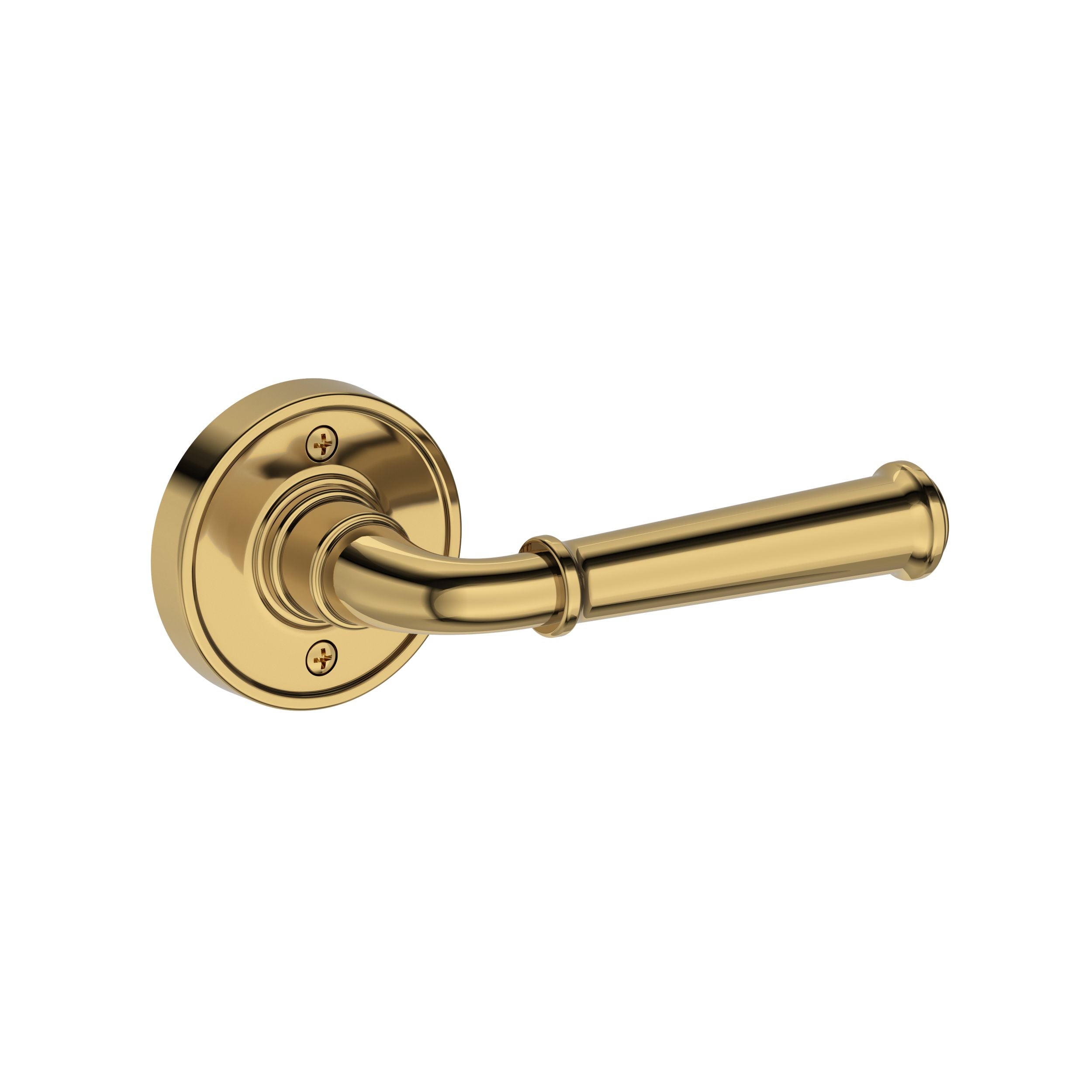 polished brass door lever