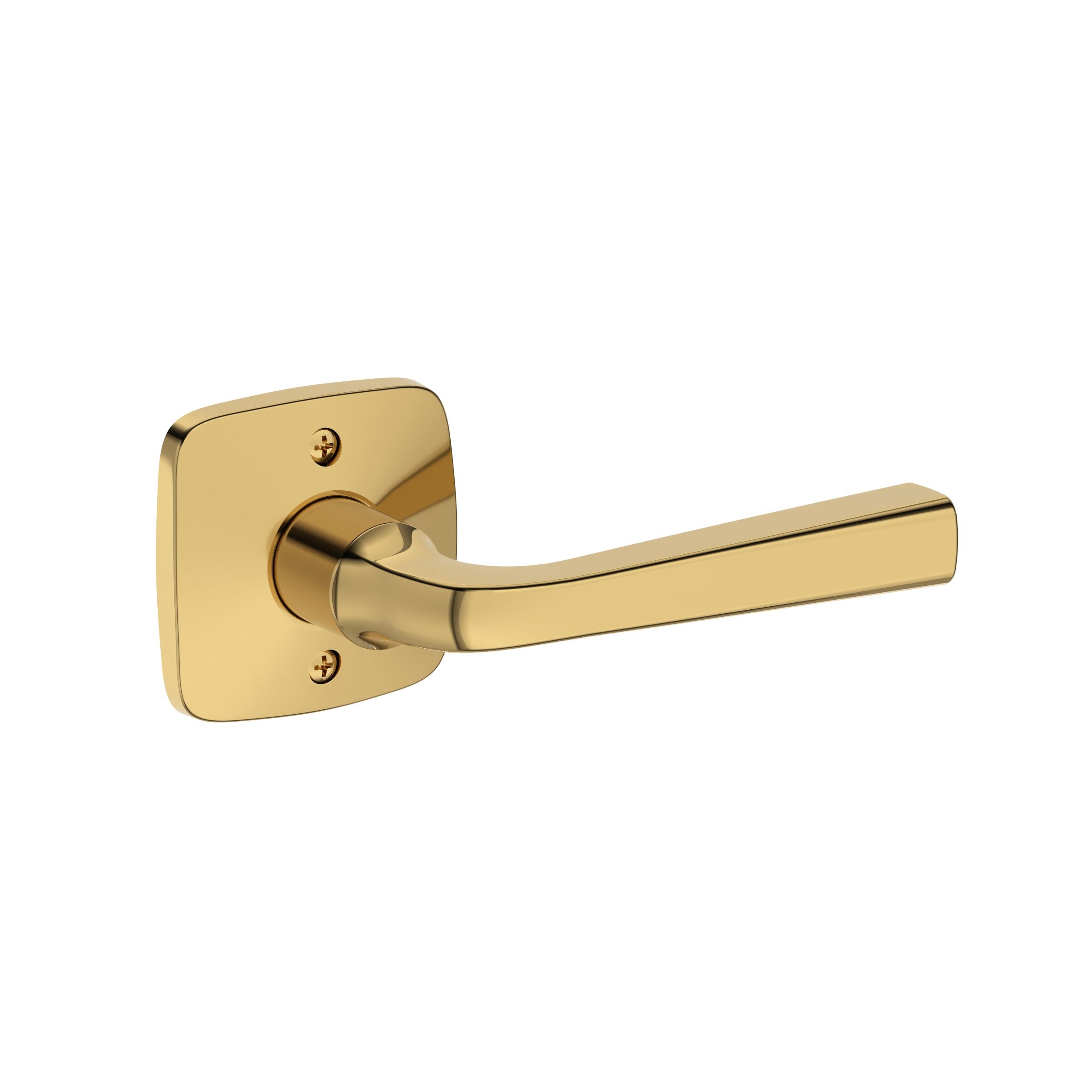 polished brass door lever