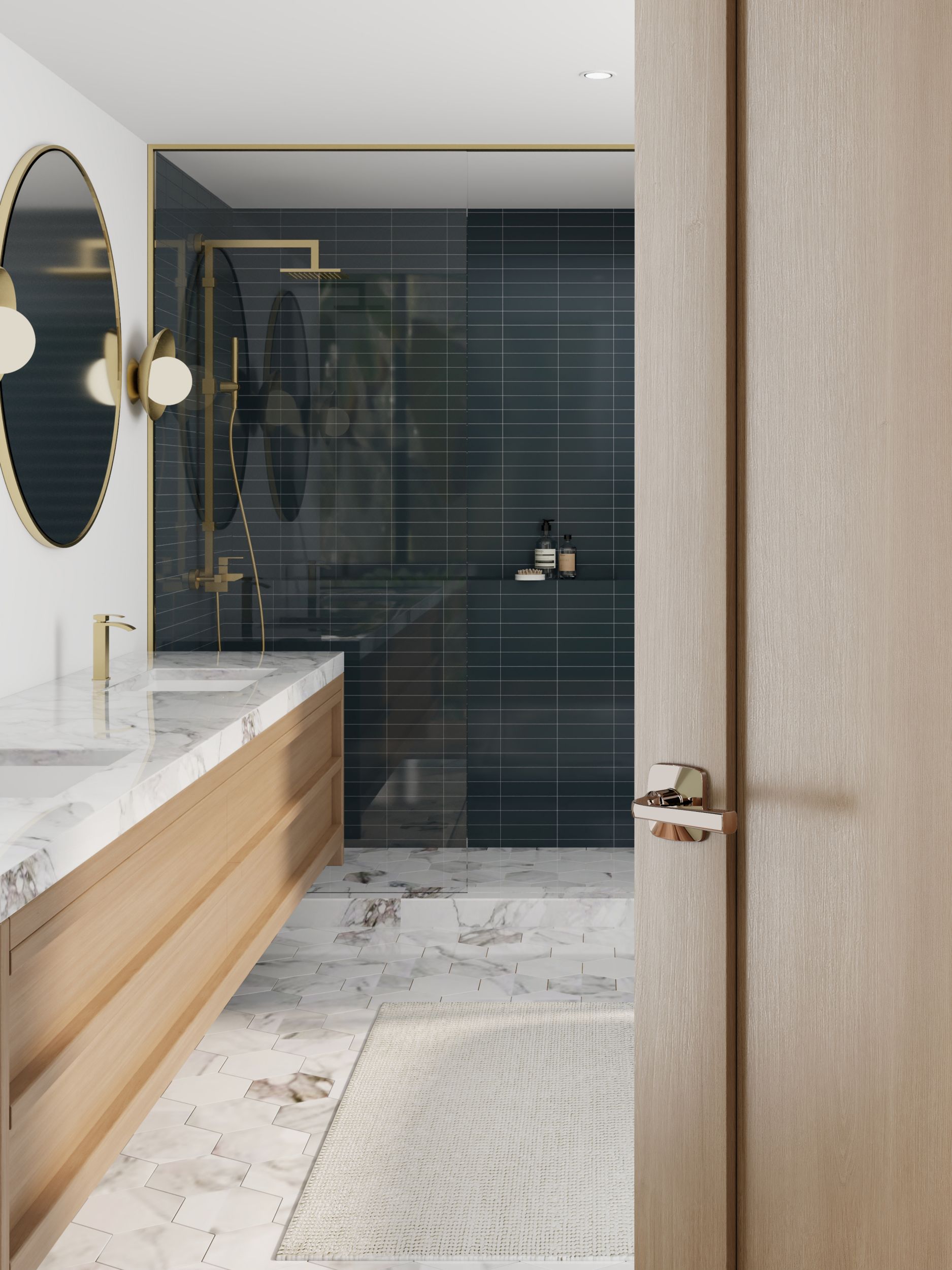 polished nickel door lever