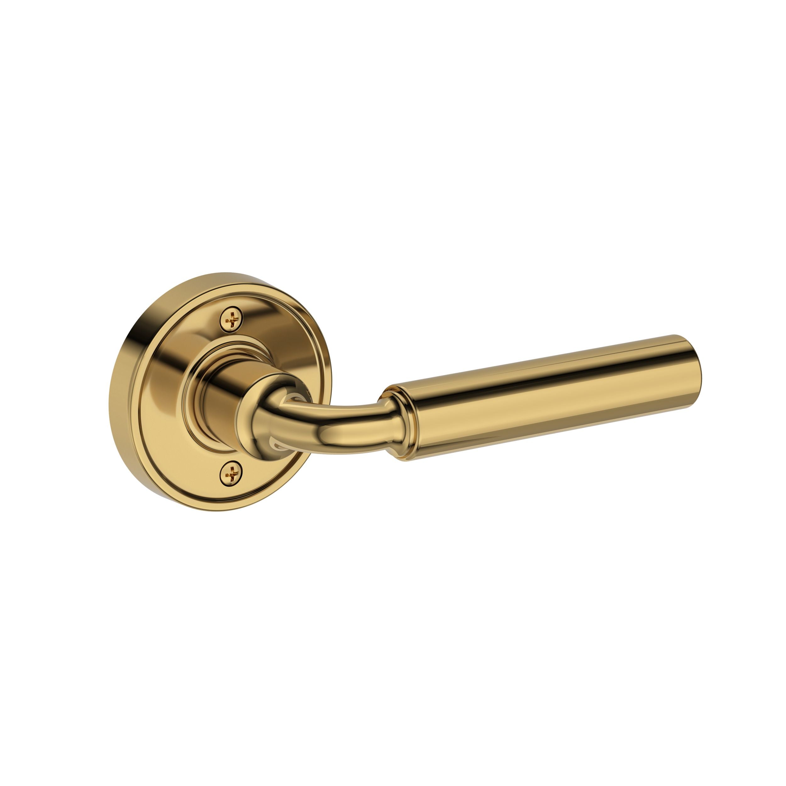 polished brass door lever
