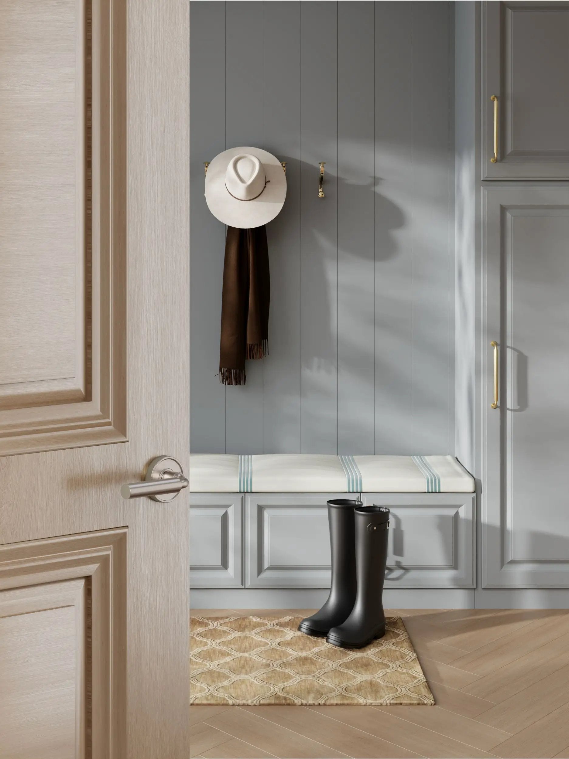 satin nickel door lever