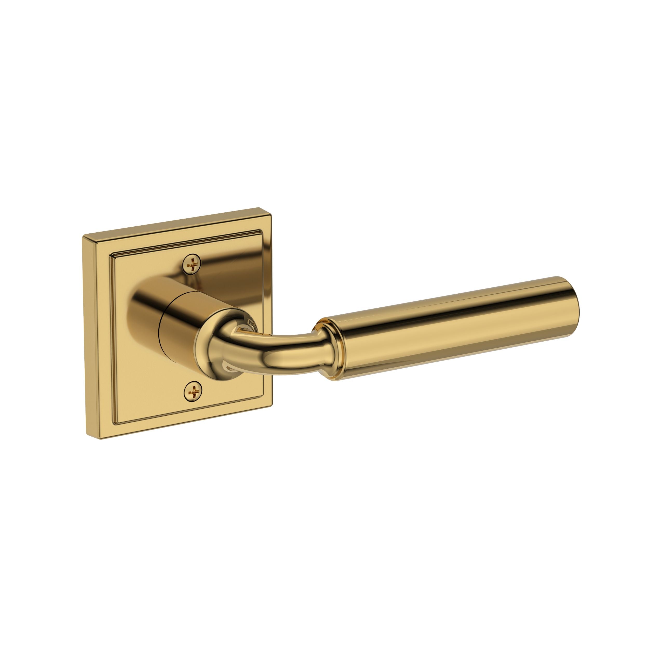 polished brass door lever