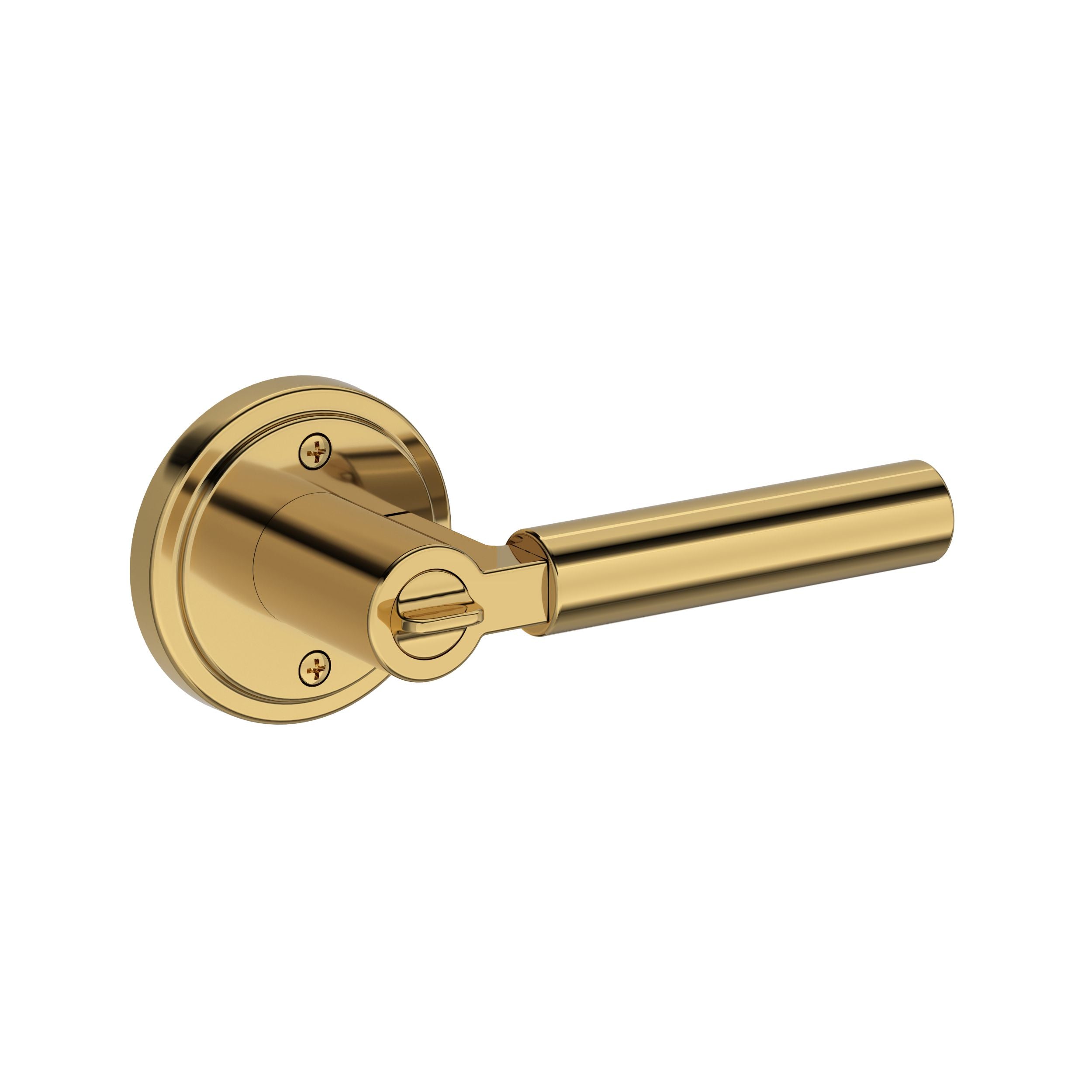 polished brass door lever