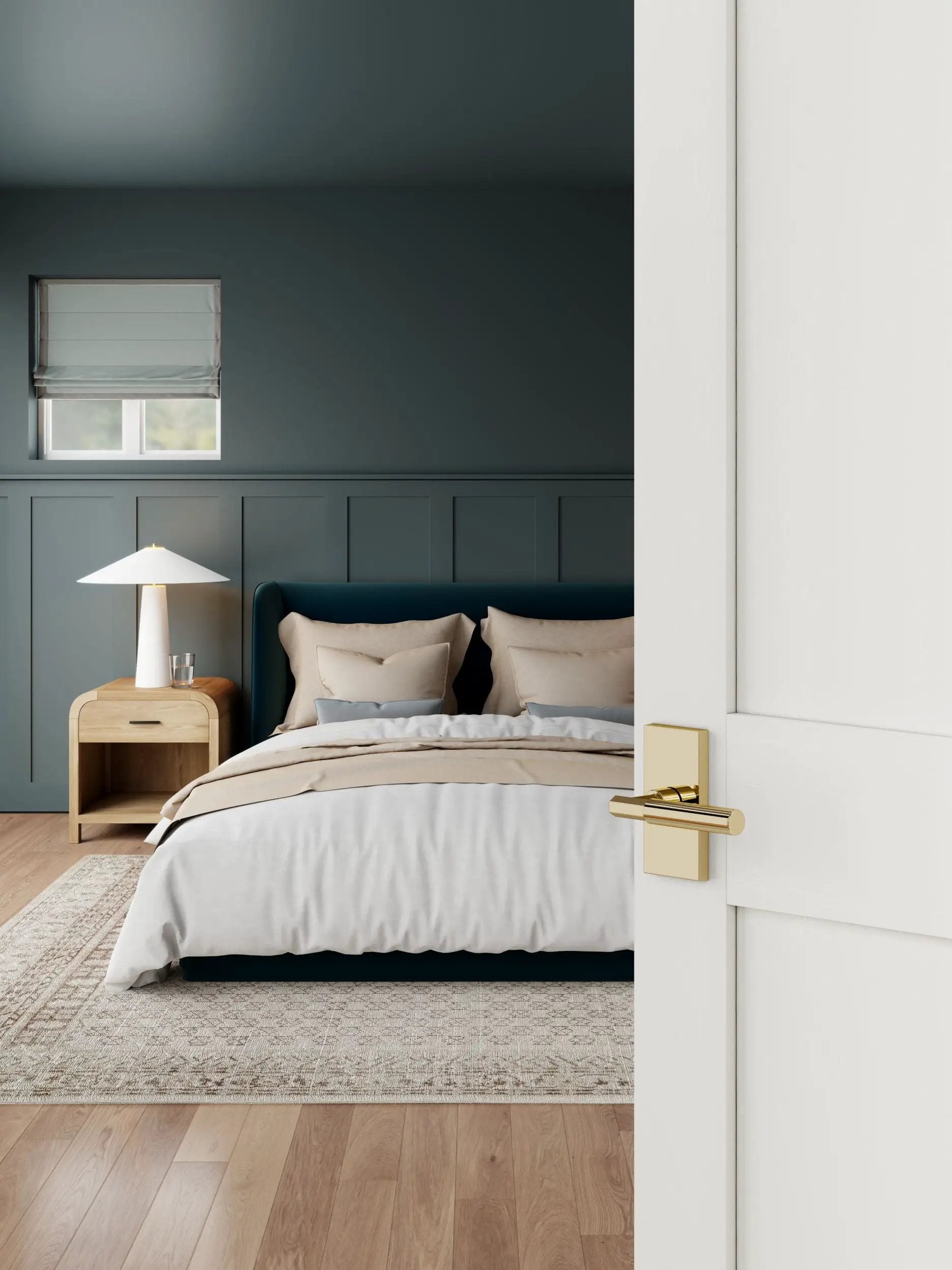non lacquered brass door lever