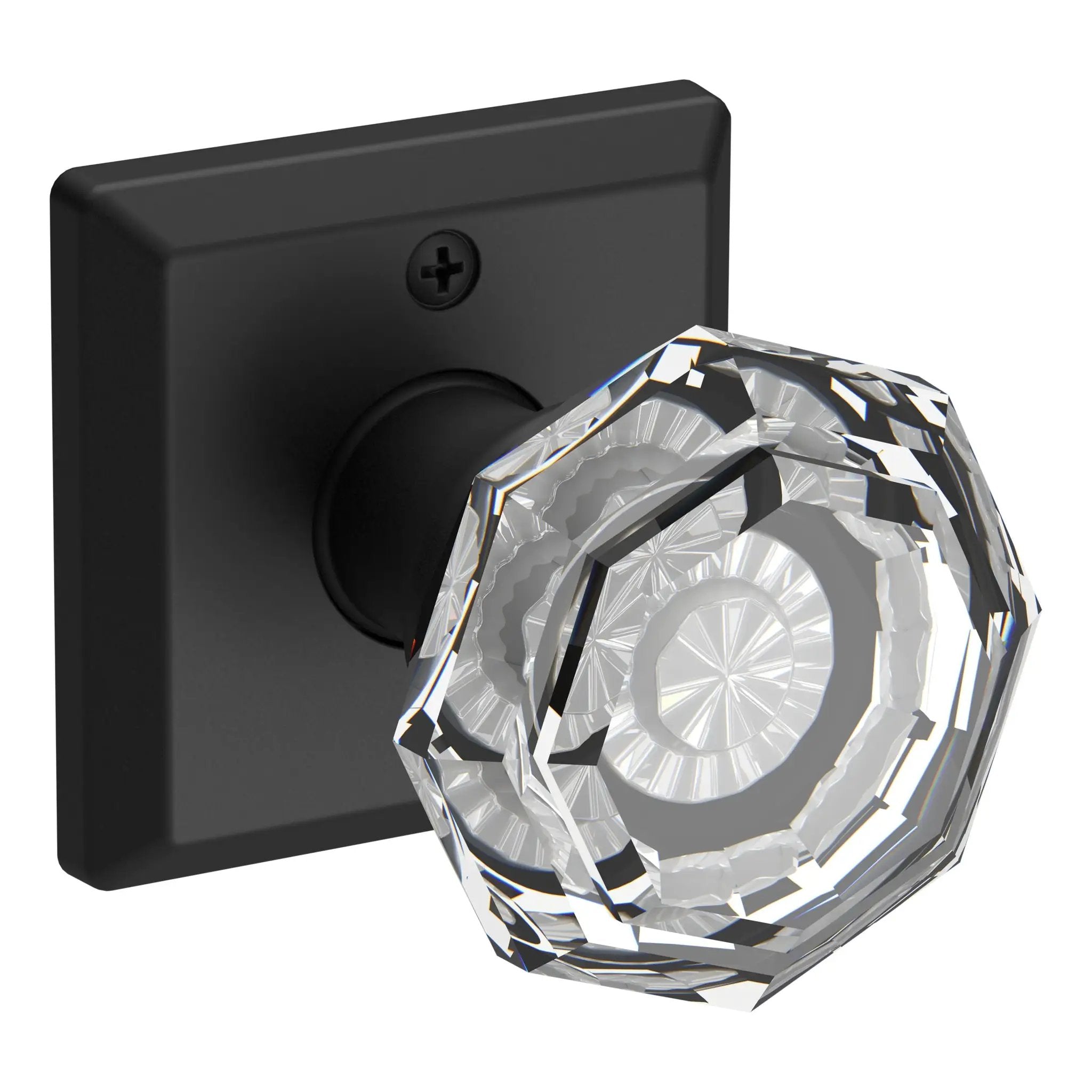 Baldwin Reserve Crystal Knob and Traditional Square Rose by Baldwin