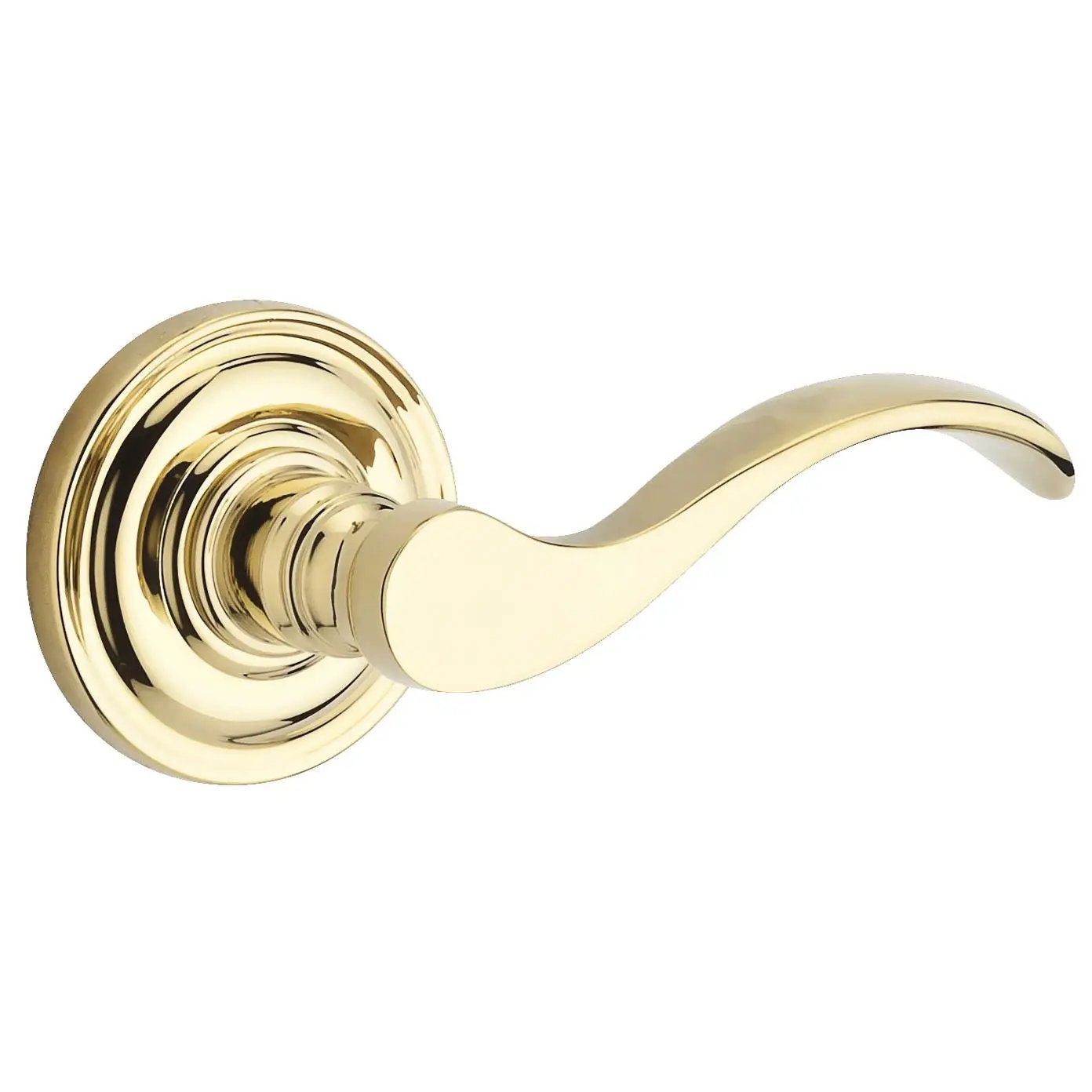 polished brass door lever