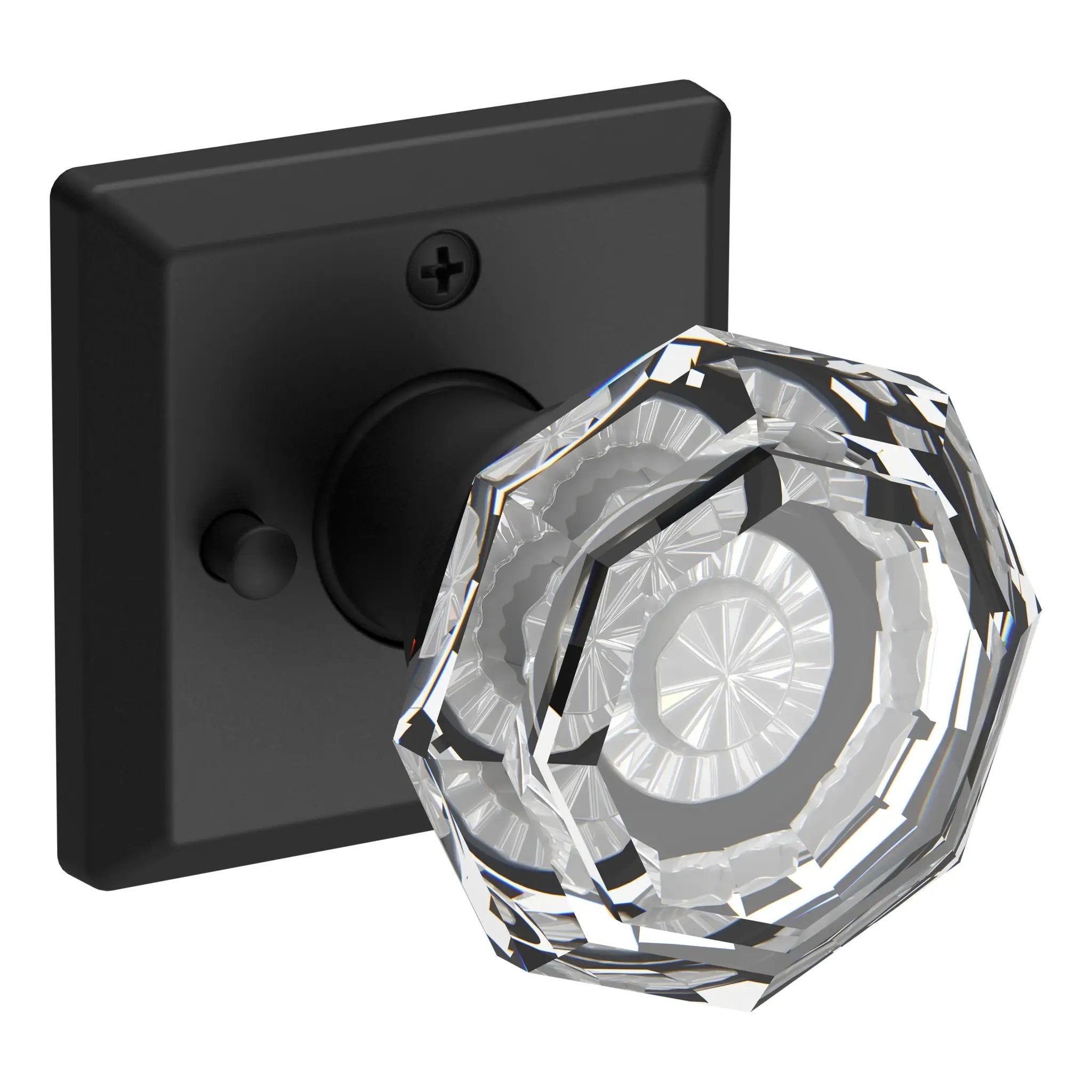 Baldwin Reserve Crystal Knob and Traditional Square Rose by Baldwin