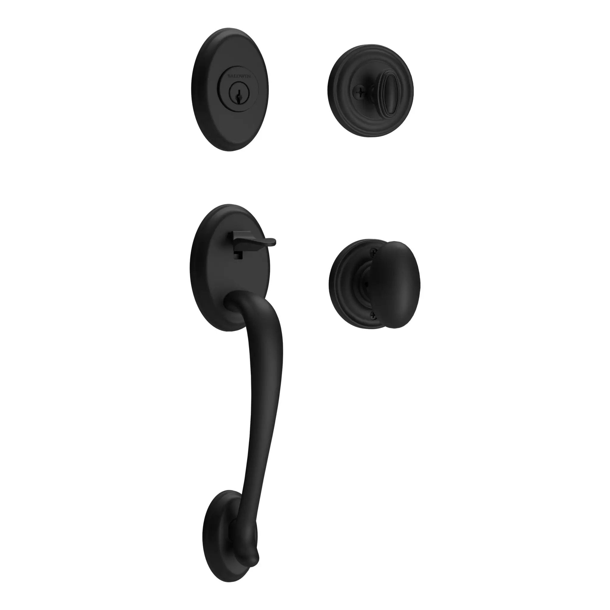 Baldwin Reserve Columbus Handleset x Ellipse Knob with Round Interior by Baldwin