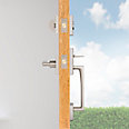 satin nickel door handle and lever