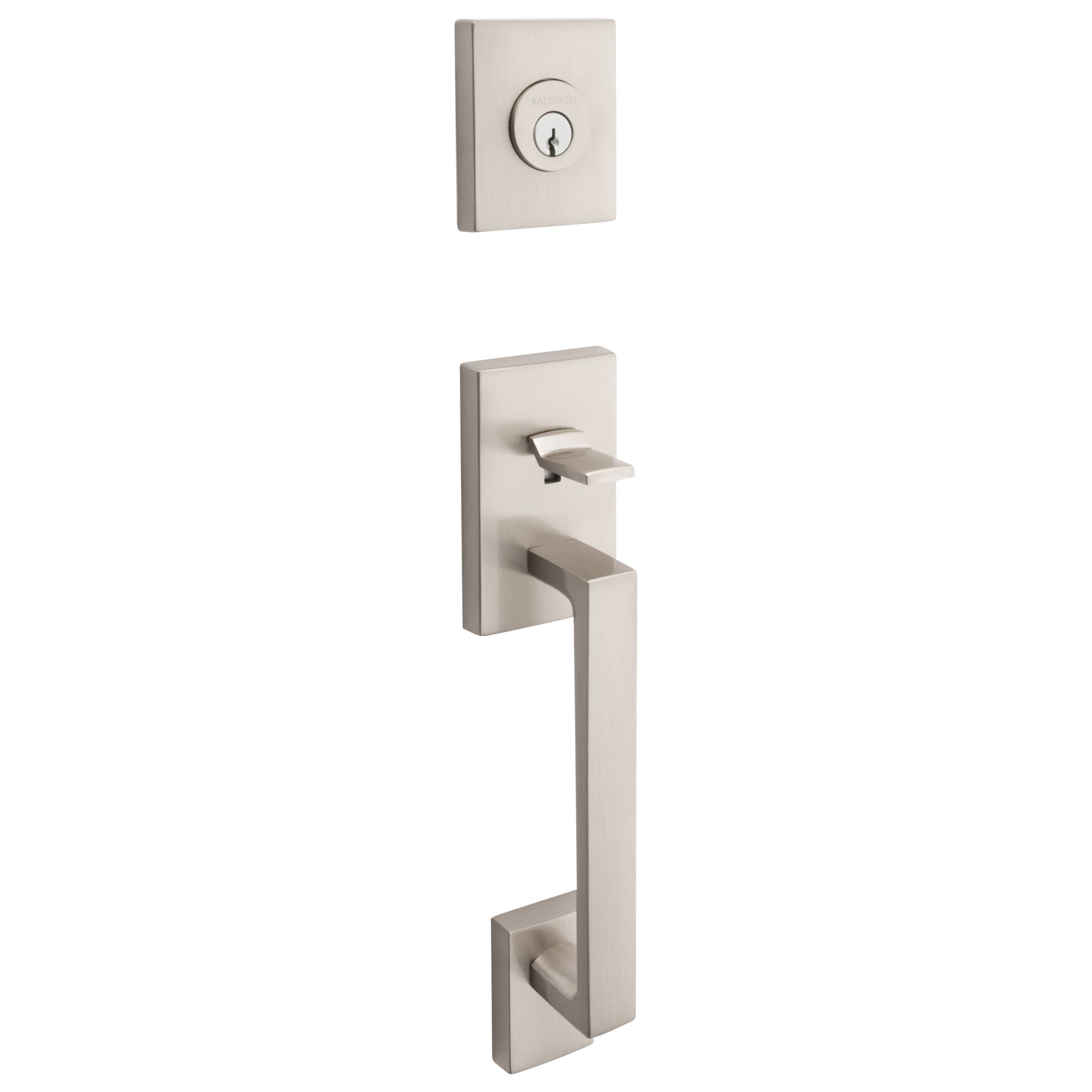 satin nickel door handle and lever