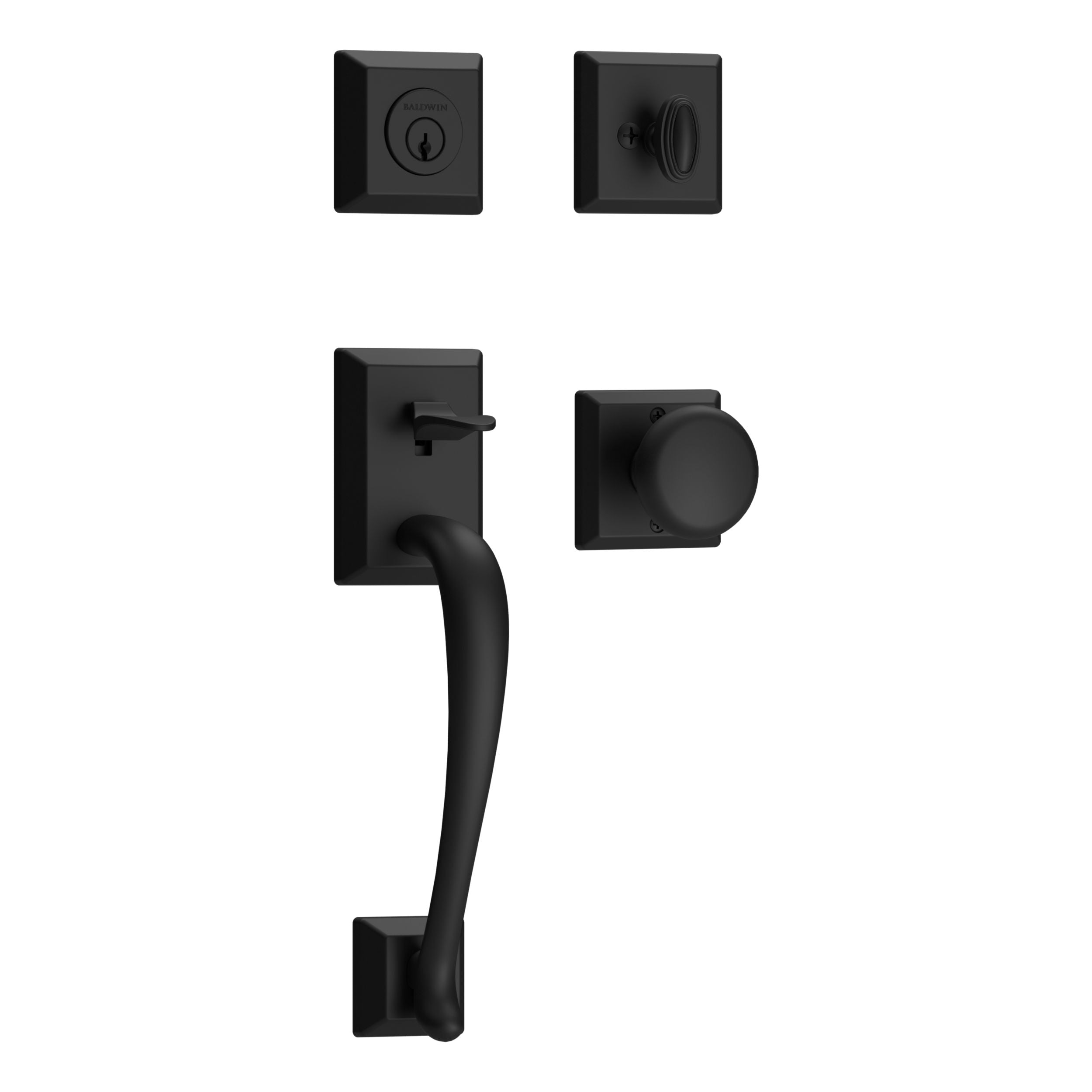 Baldwin Reserve Napa Handleset x Round Knob with Square Interior