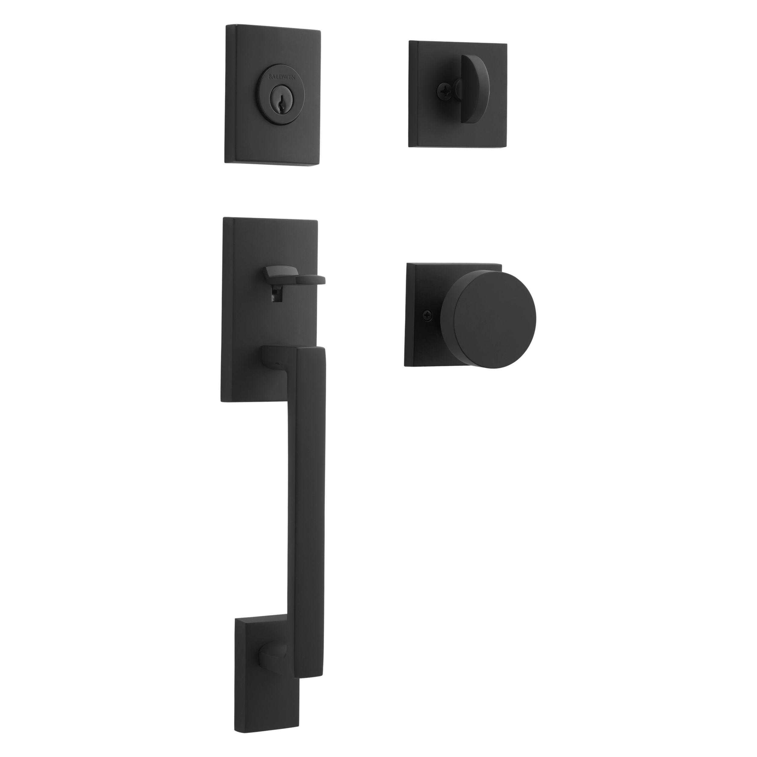 Baldwin Reserve La Jolla Handleset x Contemporary Knob with Square Interior
